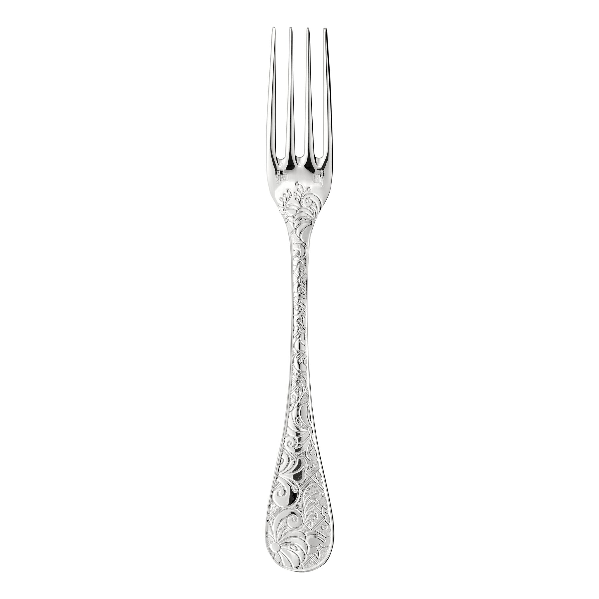 Christofle Jardin d'Eden Silver-Plated Standard Luncheon Fork in silver-plate on a white background