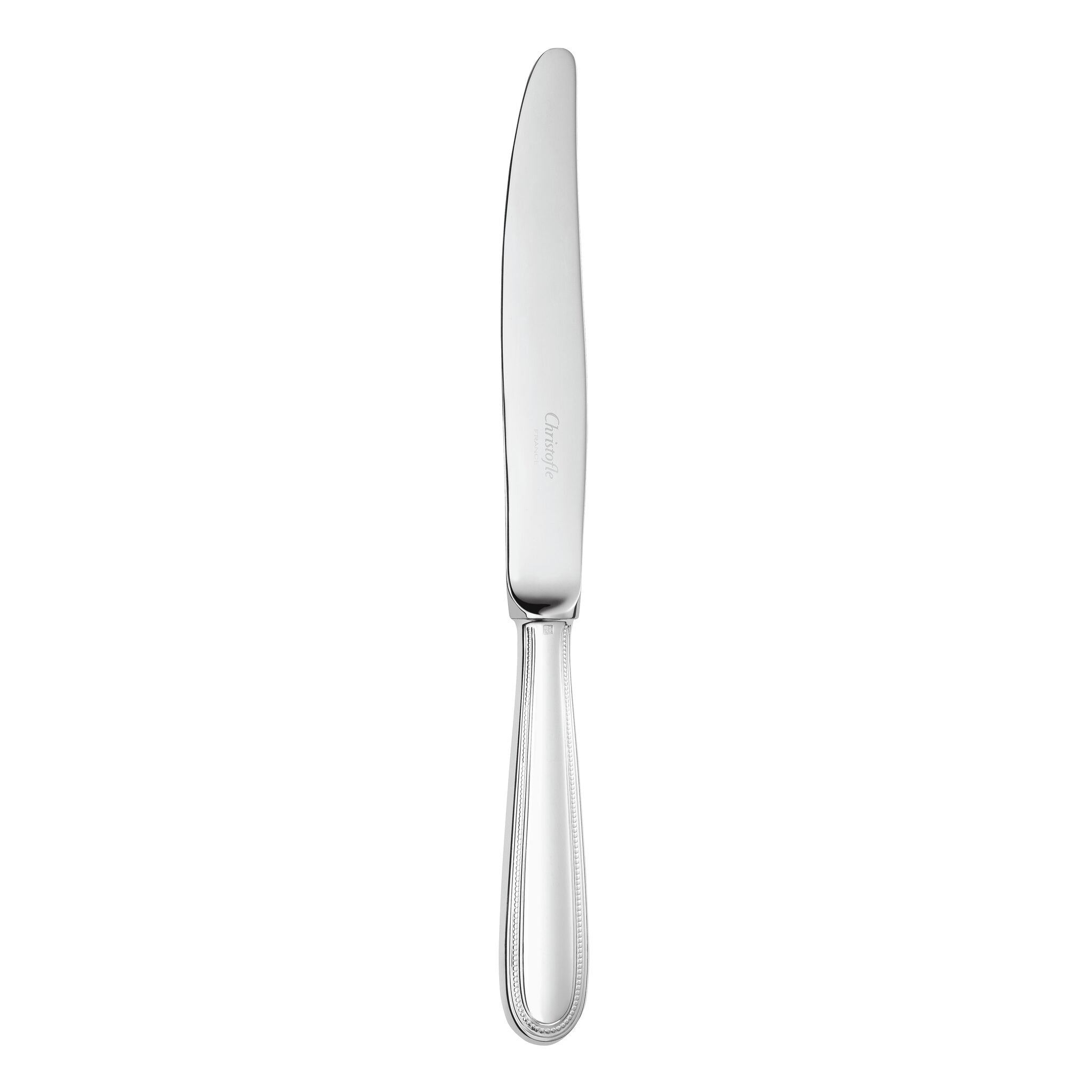 Christofle Perles Silver-Plated Standard Knife in silver-plate on a white background
