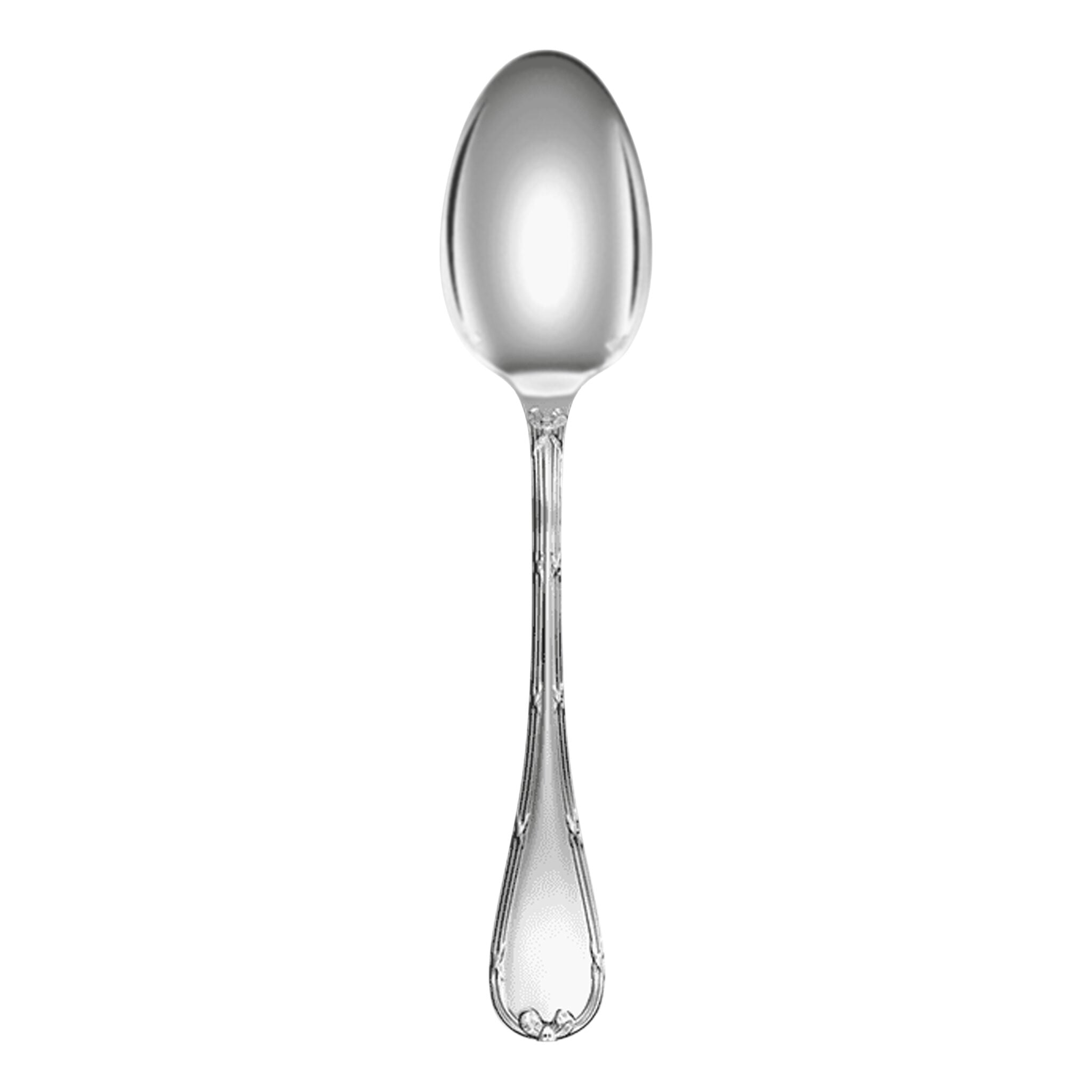 Christofle Rubans Silver-Plated Standard Soup Spoon in silver-plate on a white background
