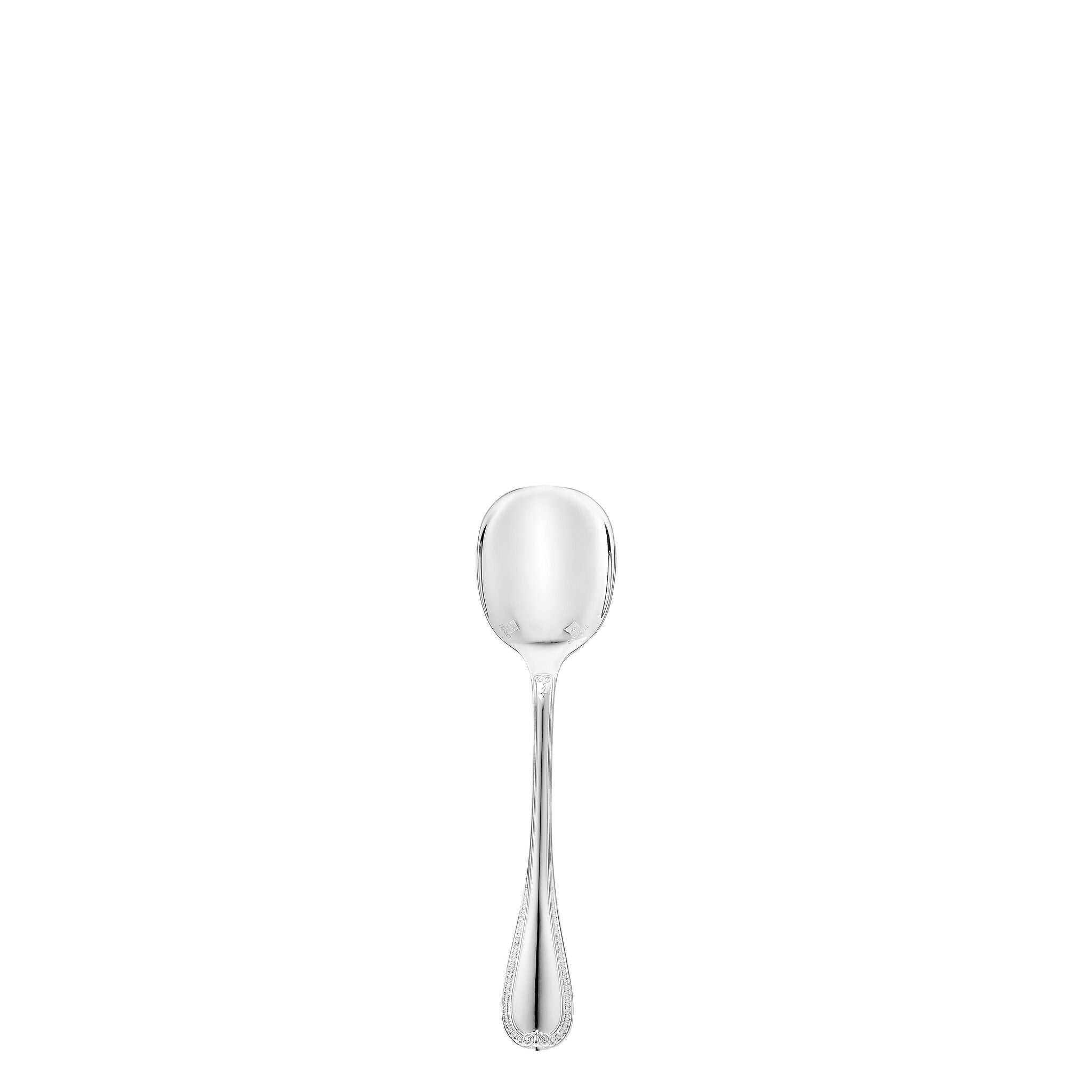 Christofle Malmaison Sterling Silver Ice Cream Spoon in sterling silver on a white background