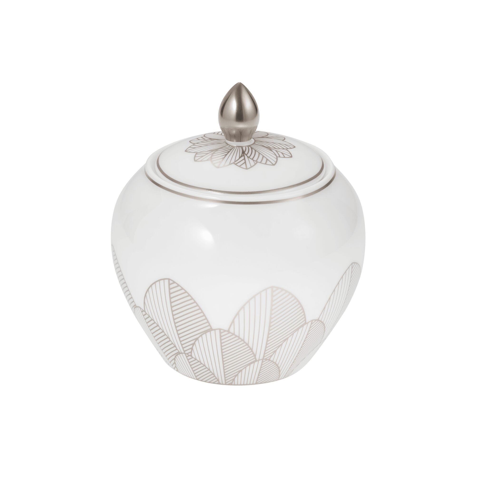 Christofle Malmaison Platinum Finish Porcelain Sugar Bowl β additional view
