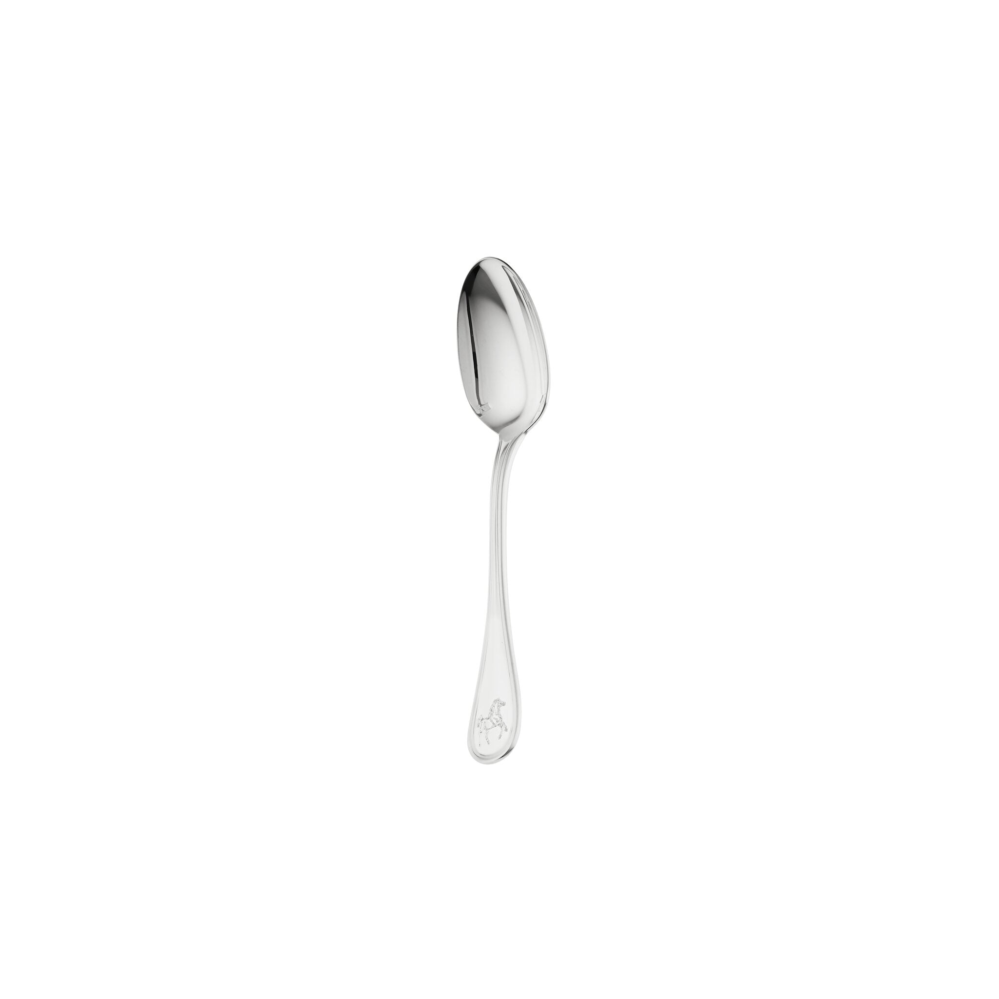 Christofle Albi Silver-Plated Tea Spoon - Horse Engraving in silver-plate on a white background