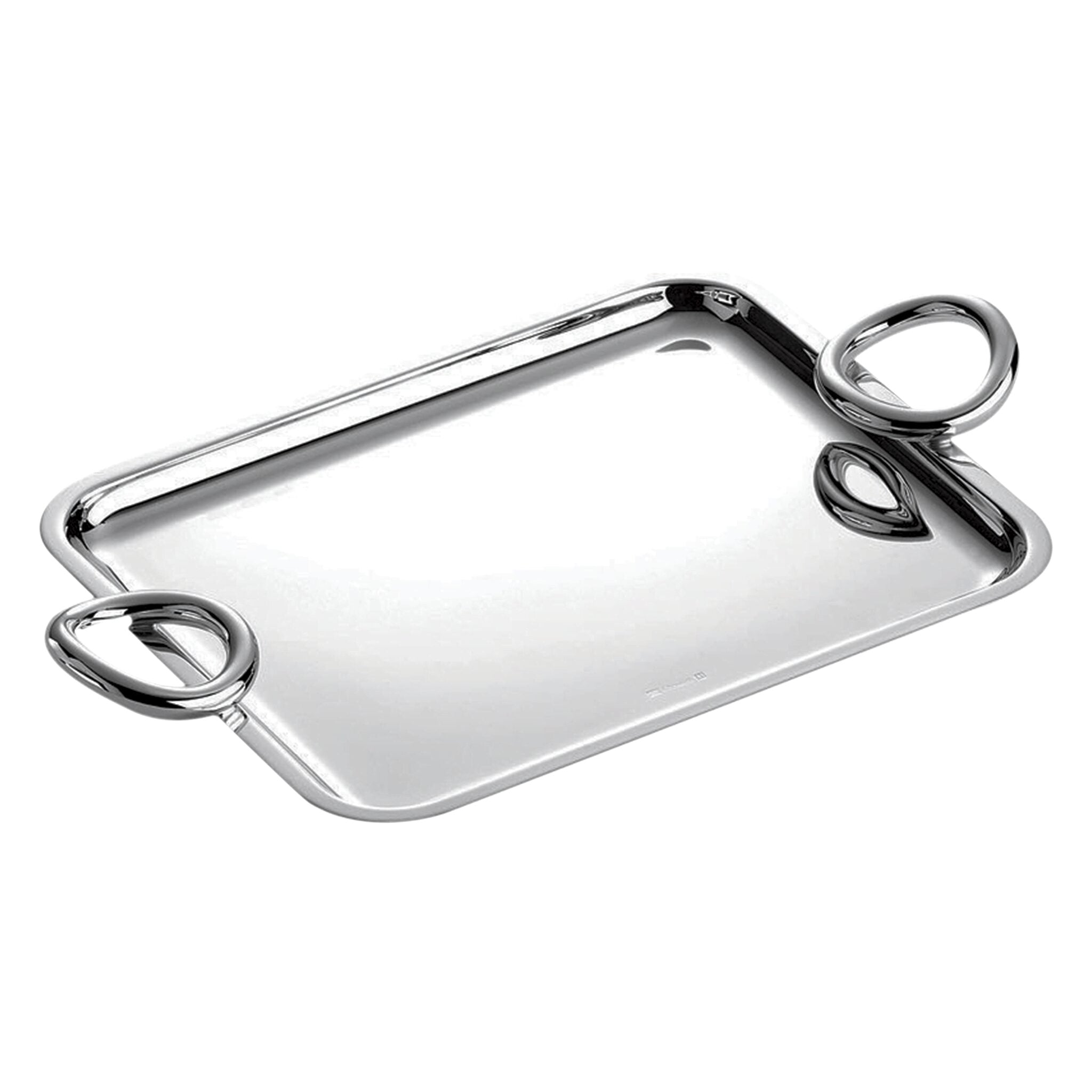 Christofle Vertigo Small Silver-Plated Tray in silver-plate on a white background