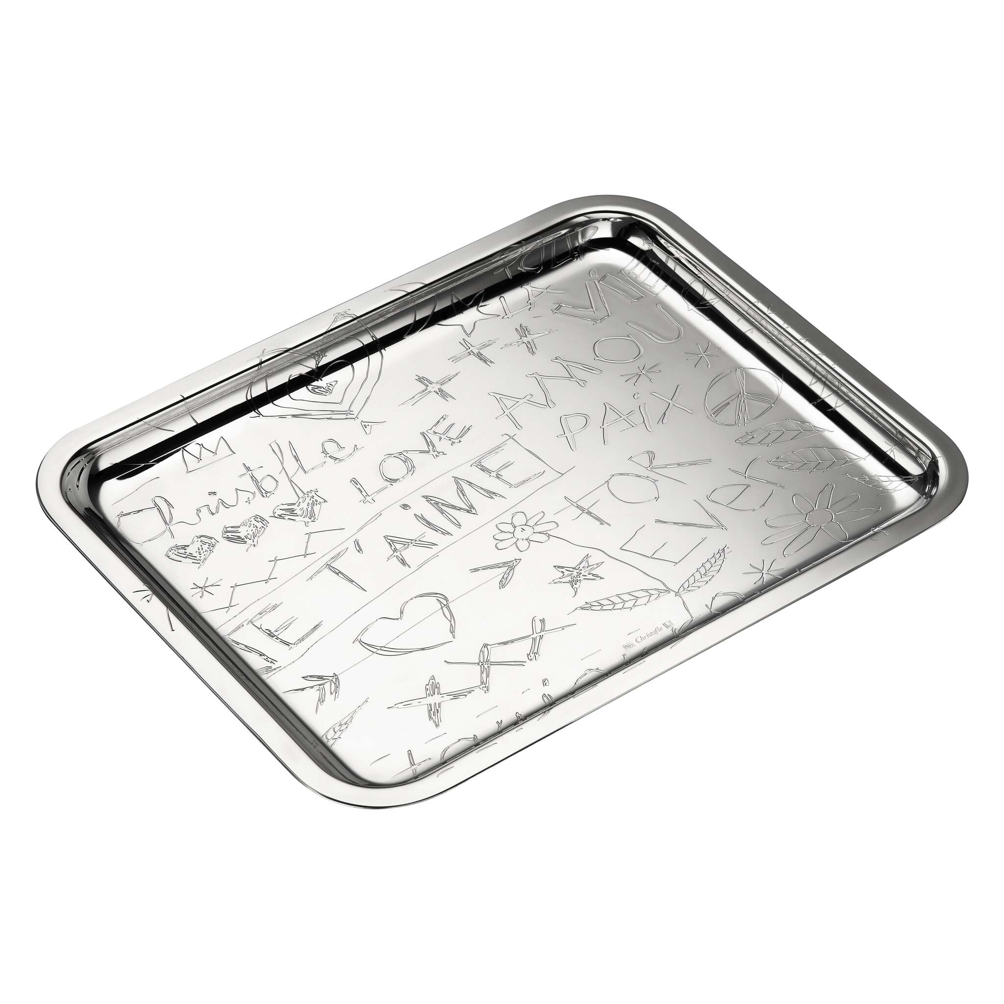 Christofle Graffiti Silver-Plated Rectangular Tray - 8 X 6 in — additional view