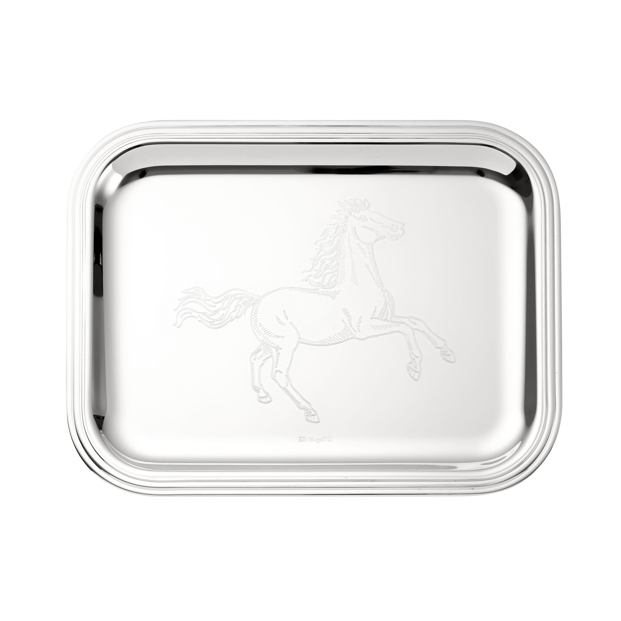 Christofle Silver-Plated Lunar New Year 2026 Horse Tray - 8 X 10 in in silver-plate on a white background
