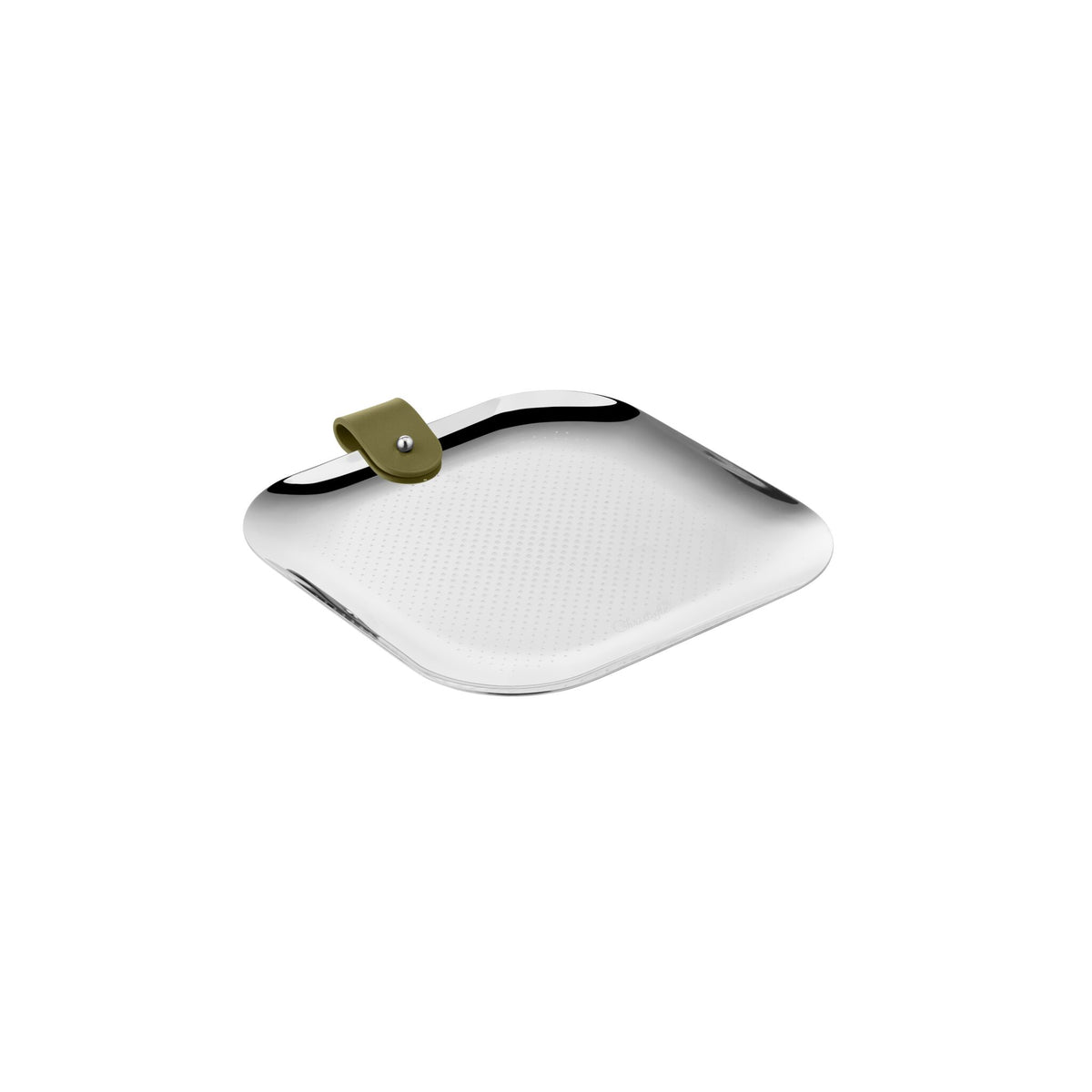 Christofle Club Imperial Green Stainless Steel Trinket Tray - 6 x 6 in on a white background