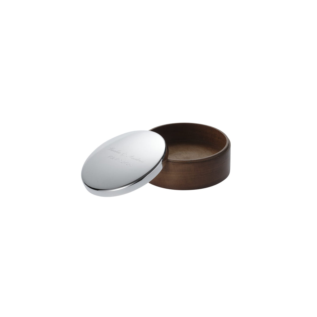 Christofle Uni Small Silver-Plated Wood Base Box - 3 in, view 4