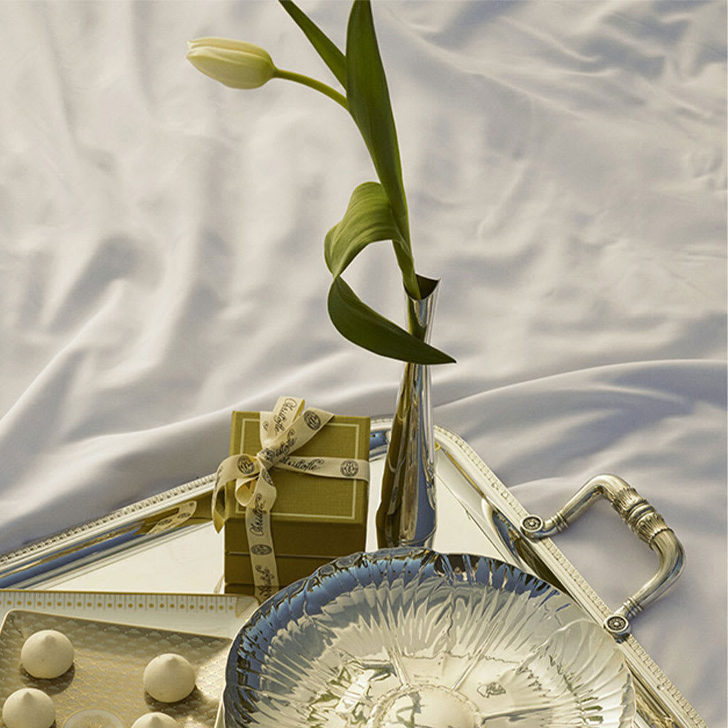Christofle Silver-Plated Cardinal Vase in silver-plate on a white background