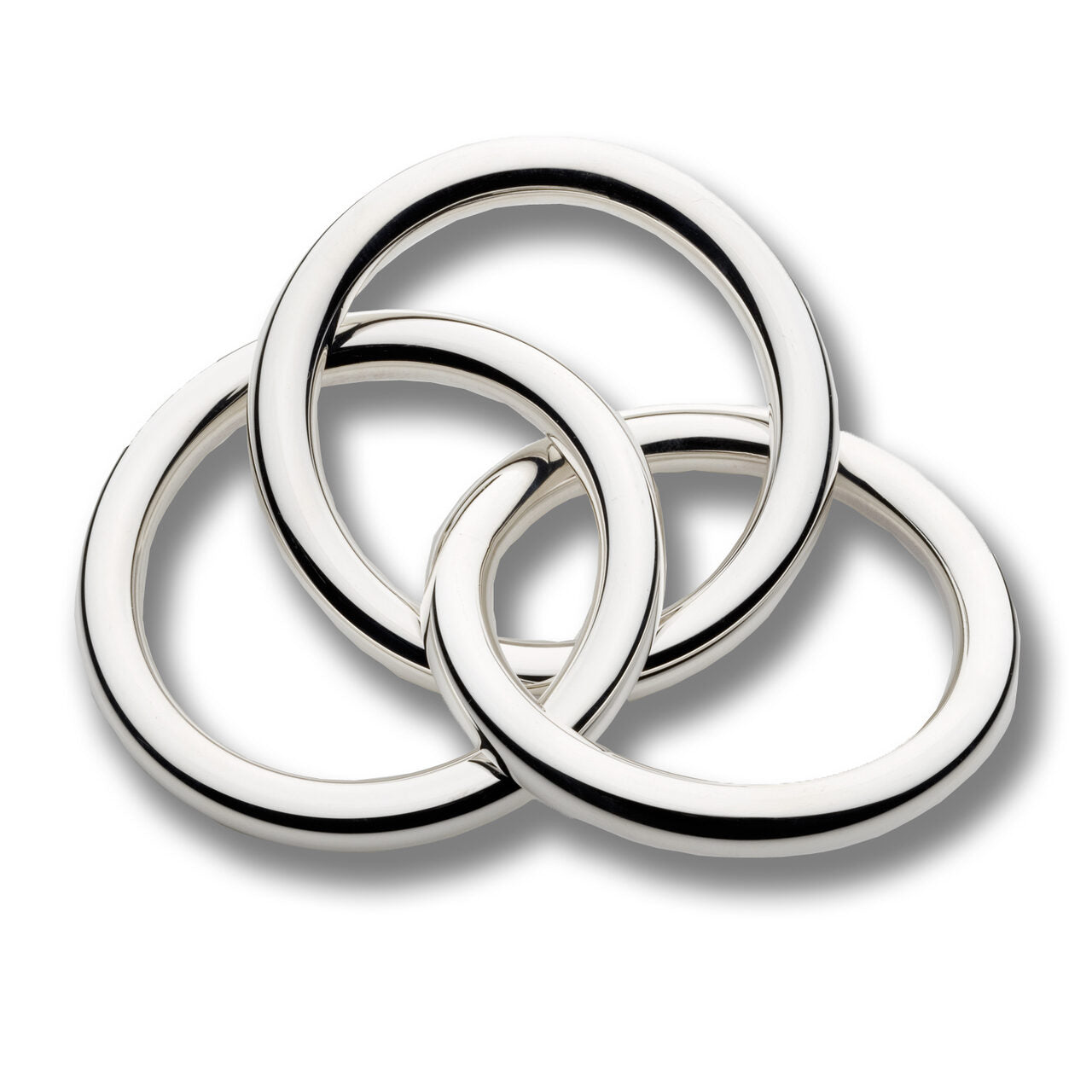 Cunill 3 Rings Sterling Silver Baby Teething Rattle, sterling silver baby rattle, on a white background