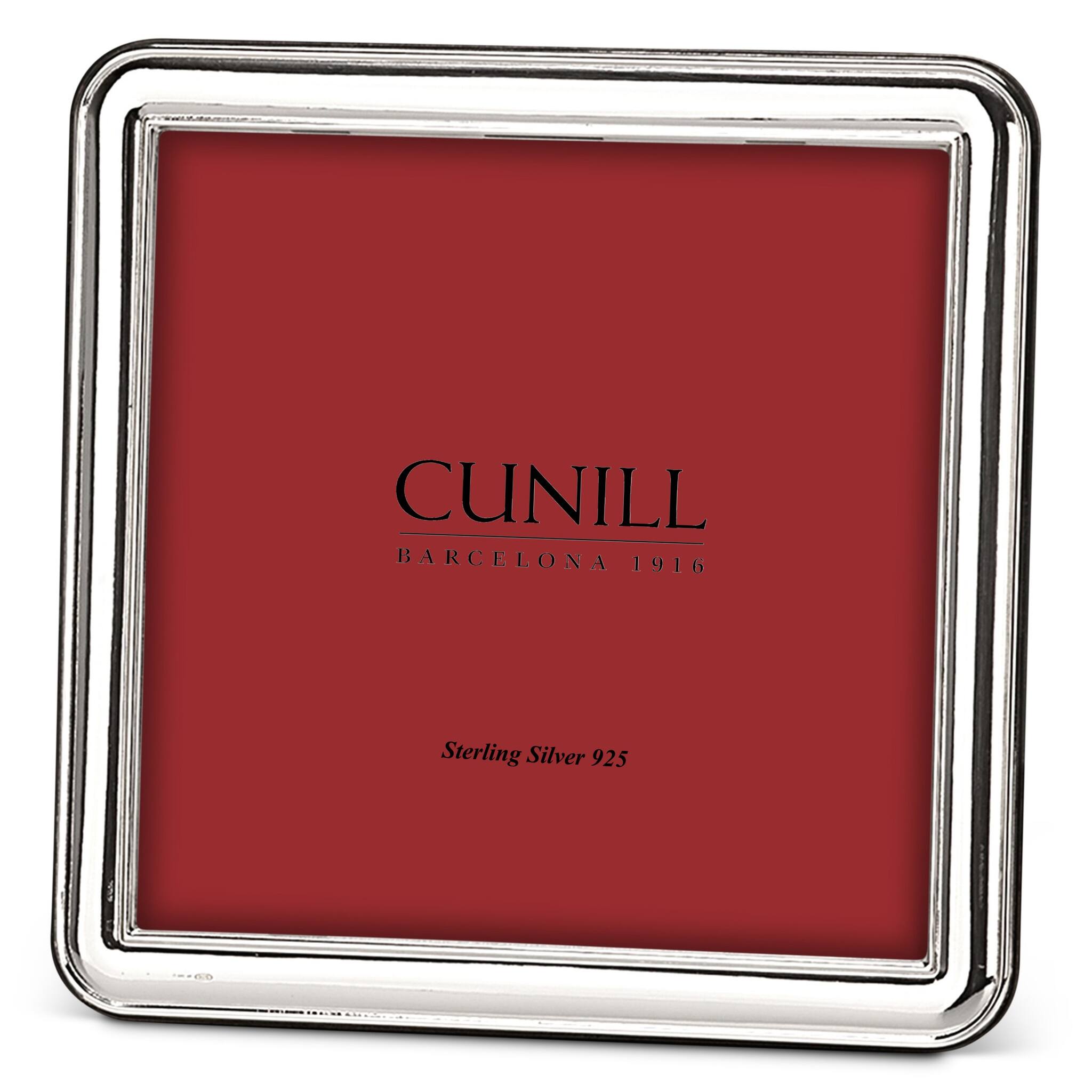Cunill 'Addison Plain' 5x5 Non-Tarnish Sterling Silver Picture Frame, sterling silver picture frame, on a white background