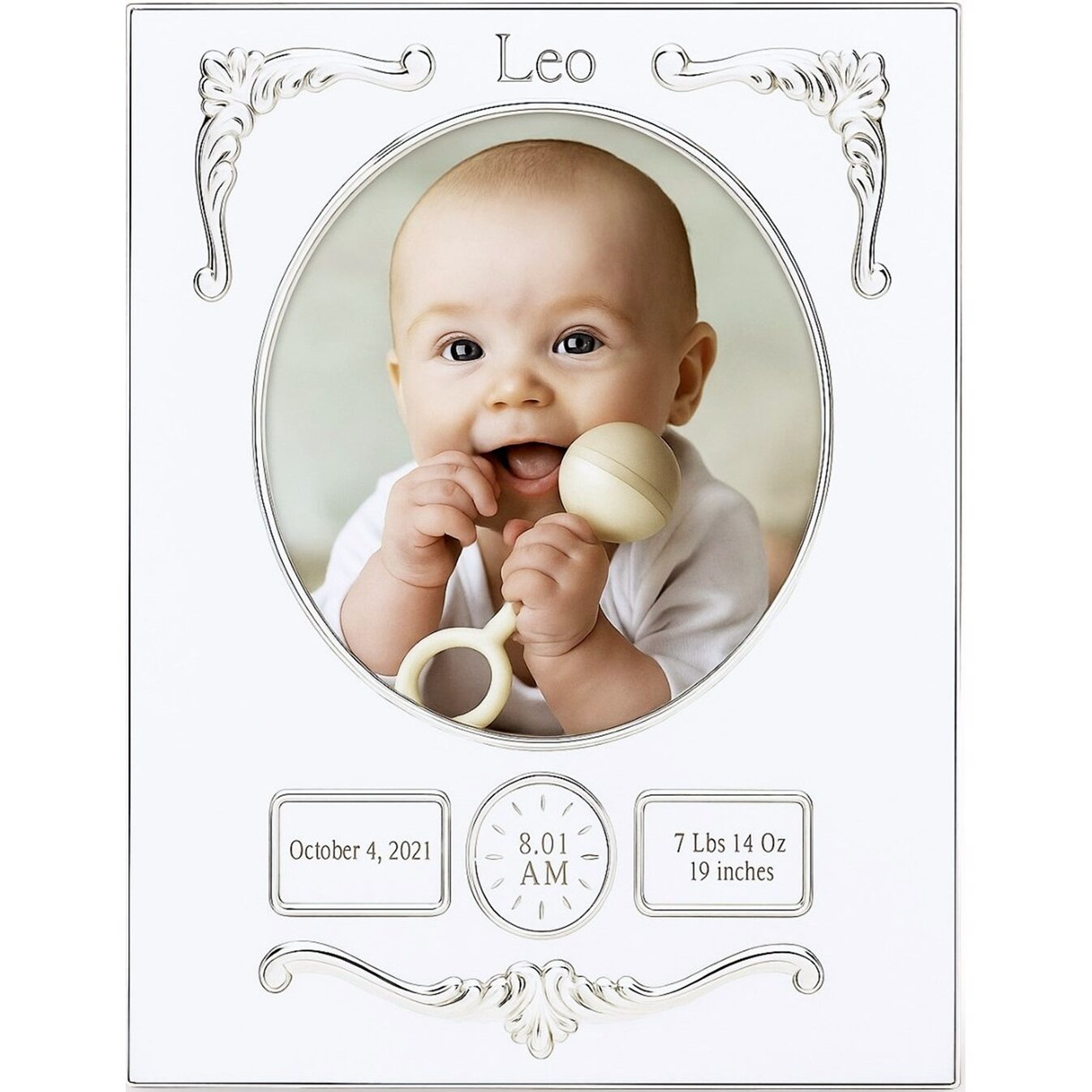Cunill Classic Sterling Silver 3.5'' Round Photo Birth Record Picture Frame β additional view