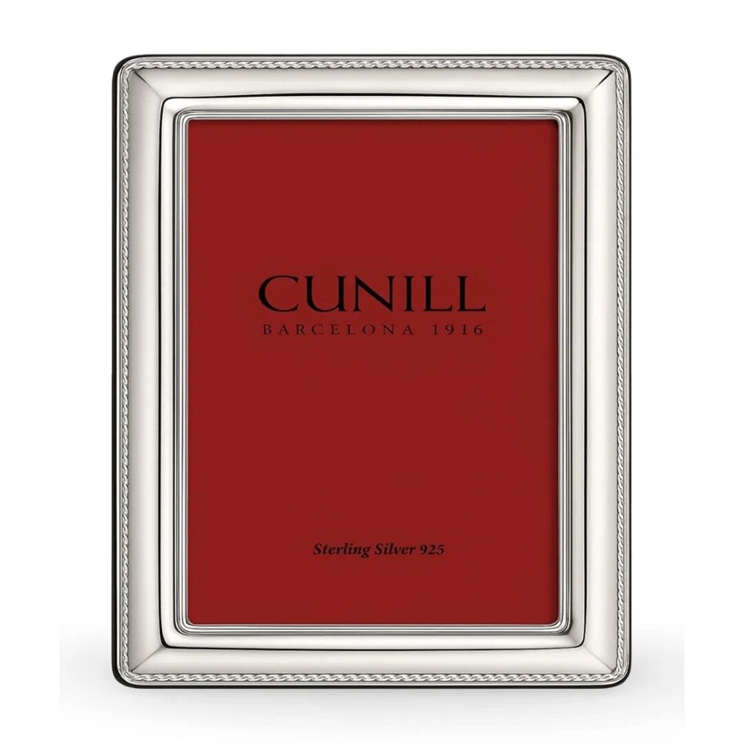 Cunill 'Cord' 4x6 Non-Tarnish Sterling Silver Picture Frame, sterling silver picture frame, on a white background