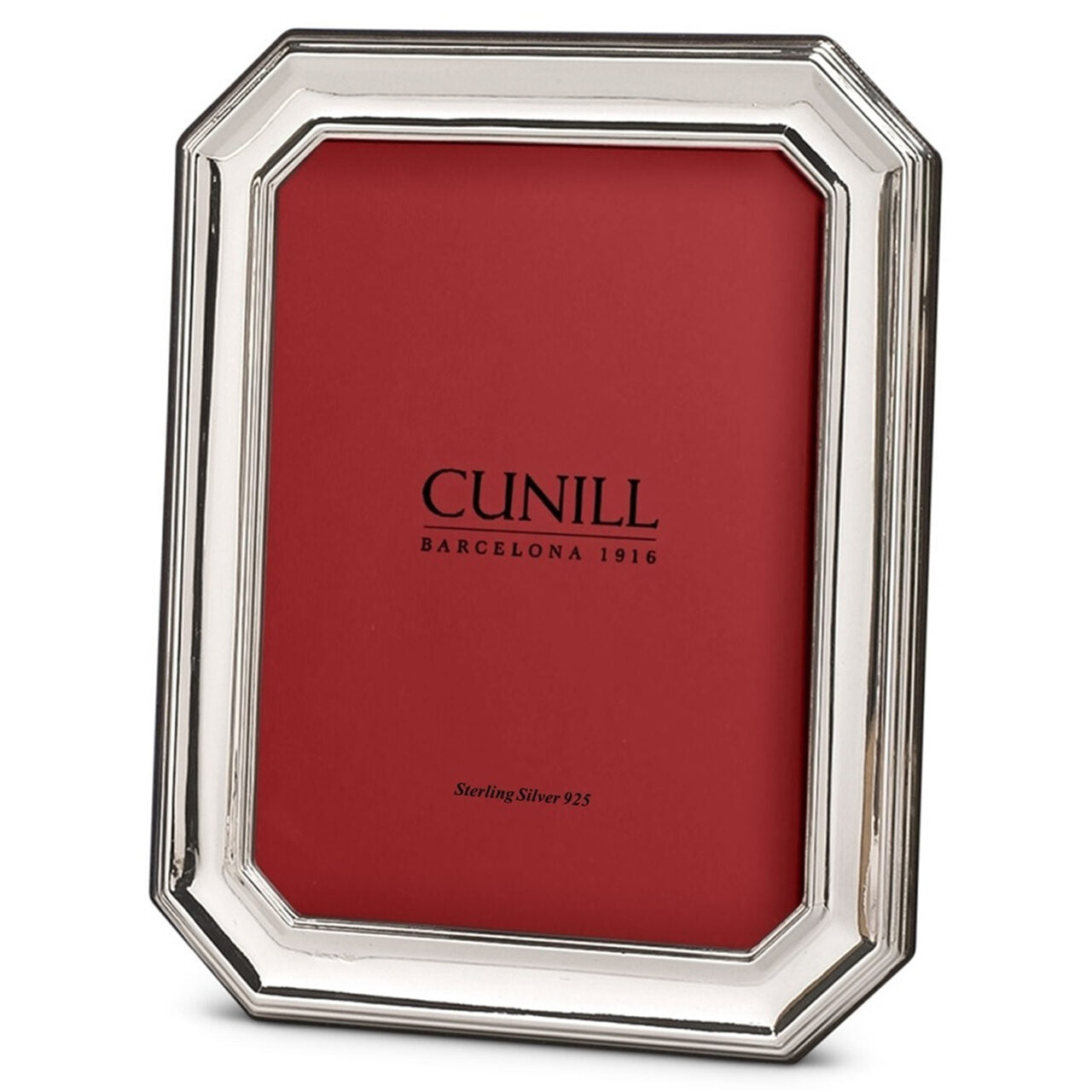 Cunill Sterling Silver Octenniel Plain 5x7 Picture Frame, sterling silver picture frame, on a white background
