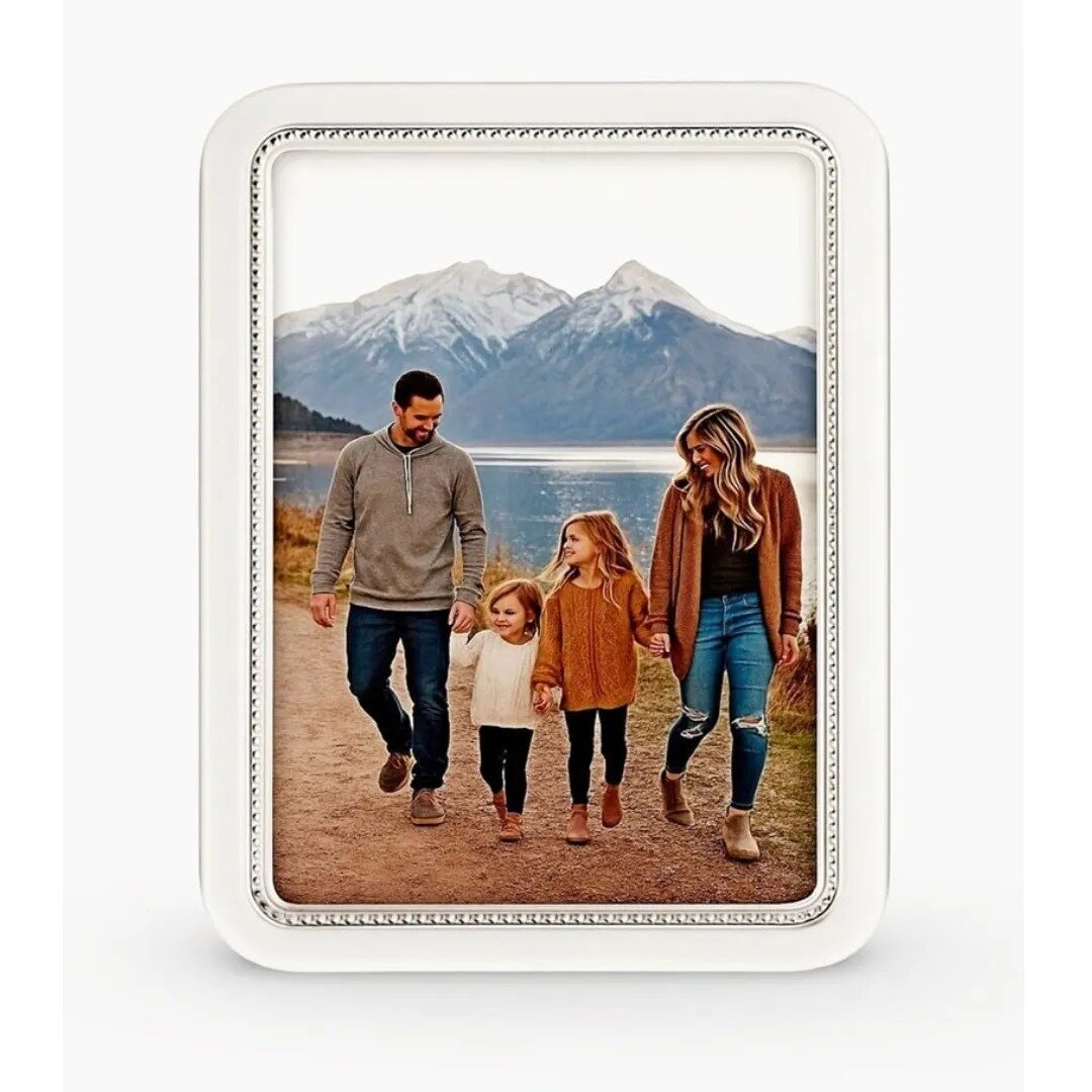 Cunill 'Manchester Bead' 4x6 Non-Tarnish Sterling Silver Picture Frame — additional view