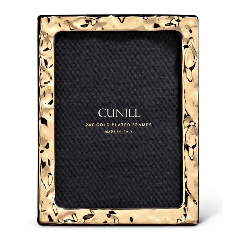 Cunill 'Molten' 4x6 Gold Plated Picture Frame, 24k gold plated picture frame, on a white background