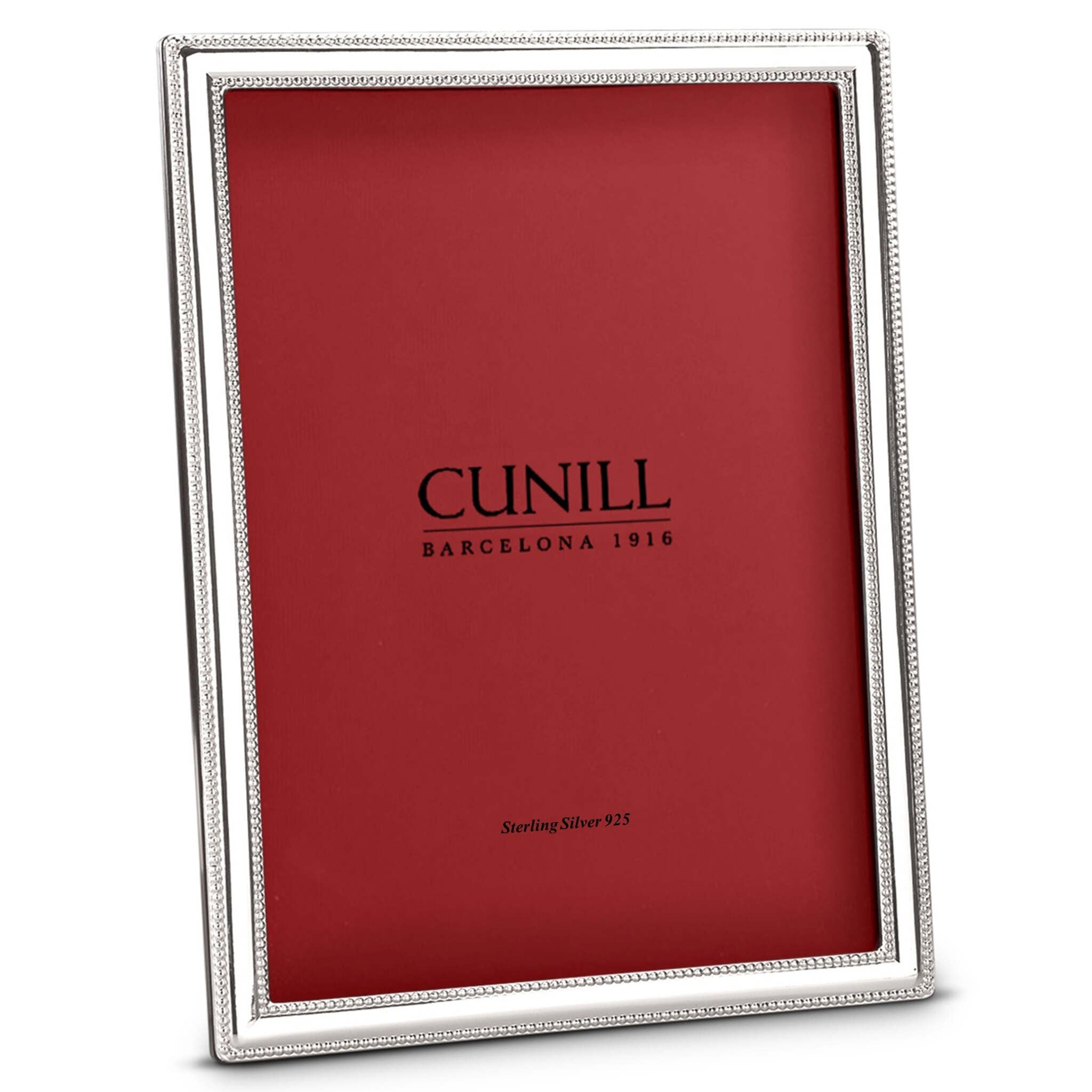 Cunill 'Pearls' 4x6 Non-Tarnish Sterling Silver Picture Frame, sterling silver picture frame, on a white background