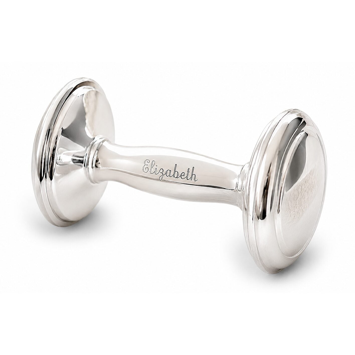 Cunill Plain Sterling Silver Baby Barbell Rattle — additional view