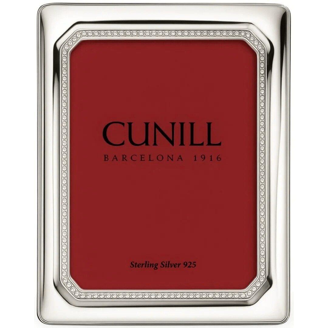 Cunill Roma Non-Tarnish Sterling Silver 5x7 Picture Frame, sterling silver picture frame, on a white background