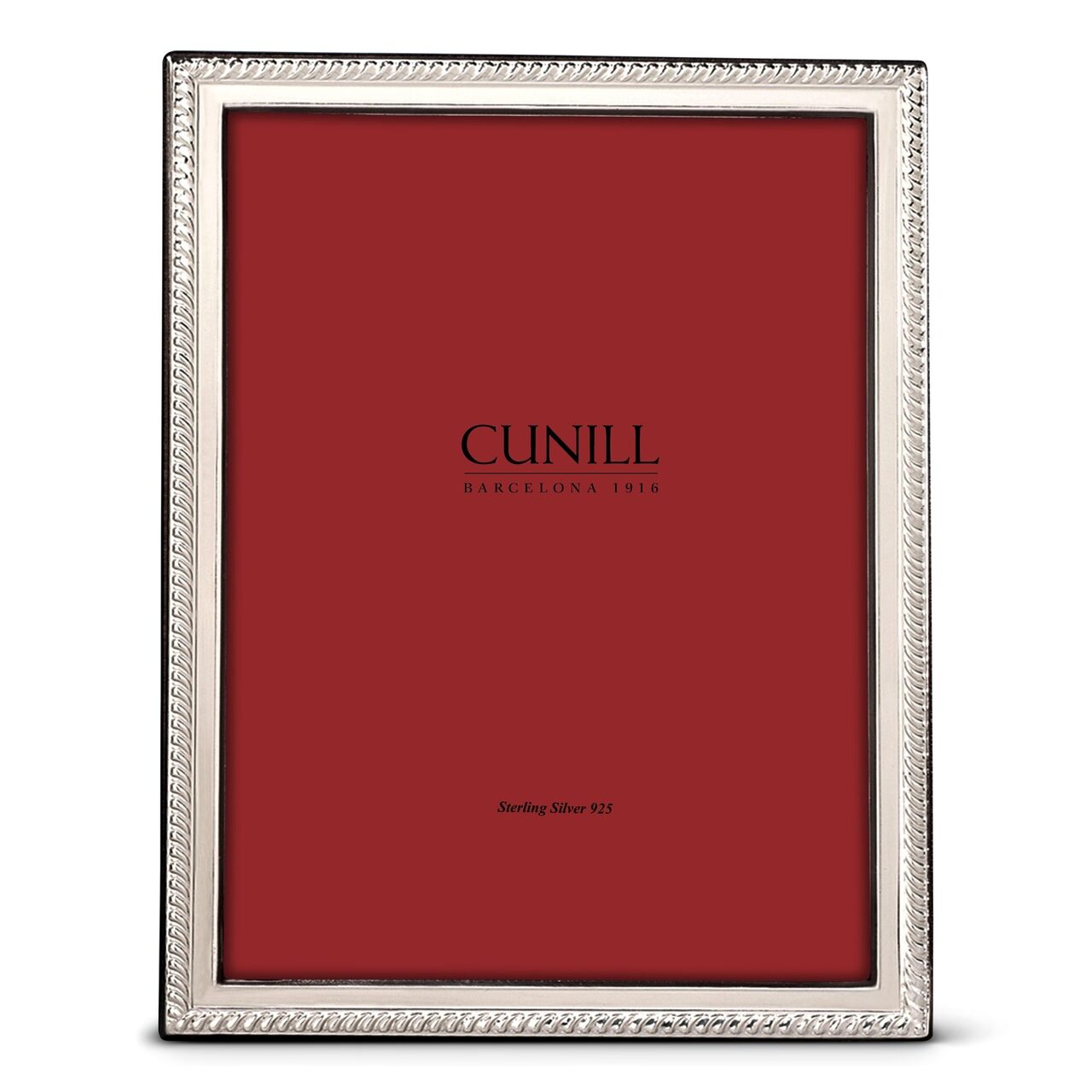 Cunill 'Rope Slim' 5x7 Non-Tarnish Sterling Silver Picture Frame, sterling silver picture frame, on a white background