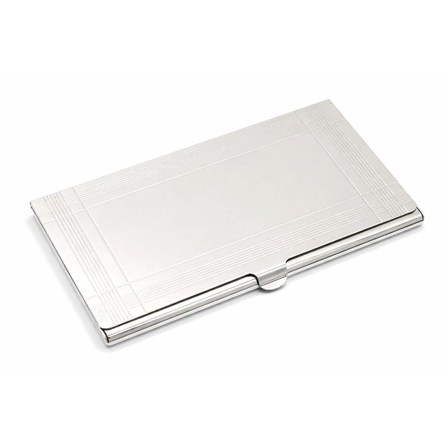 Cunill Silverplated Madison Business Card Case, pewter business card case, on a white background