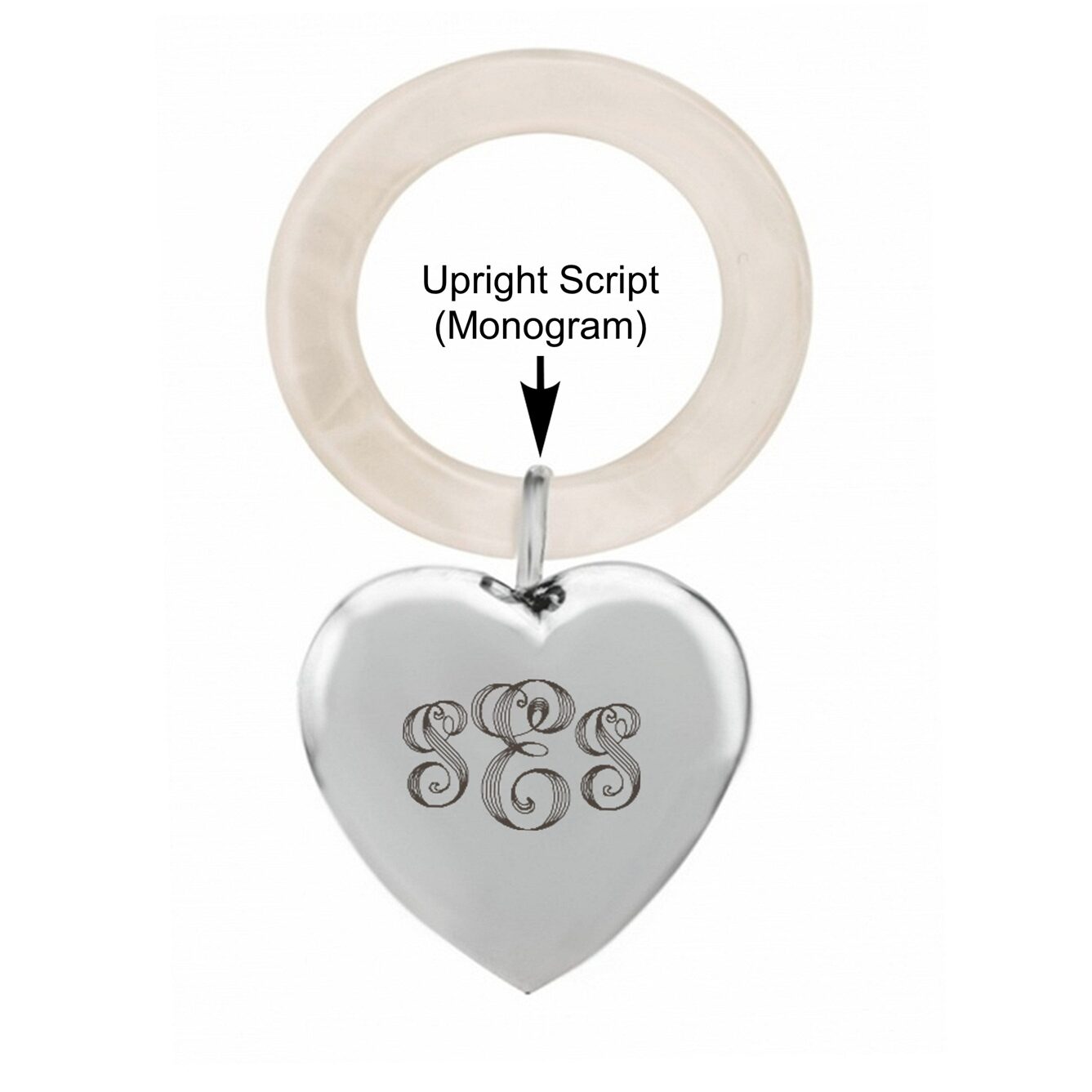 Cunill Sterling Silver Heart Rattle-Teething Ring — additional view