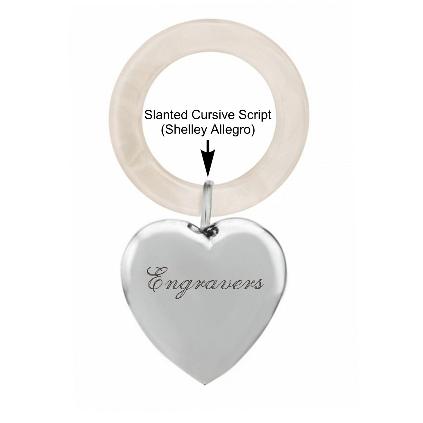 Cunill Sterling Silver Heart Rattle-Teething Ring — additional view