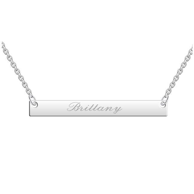 Cunill Sterling Silver Personalized Bar Necklace — additional view
