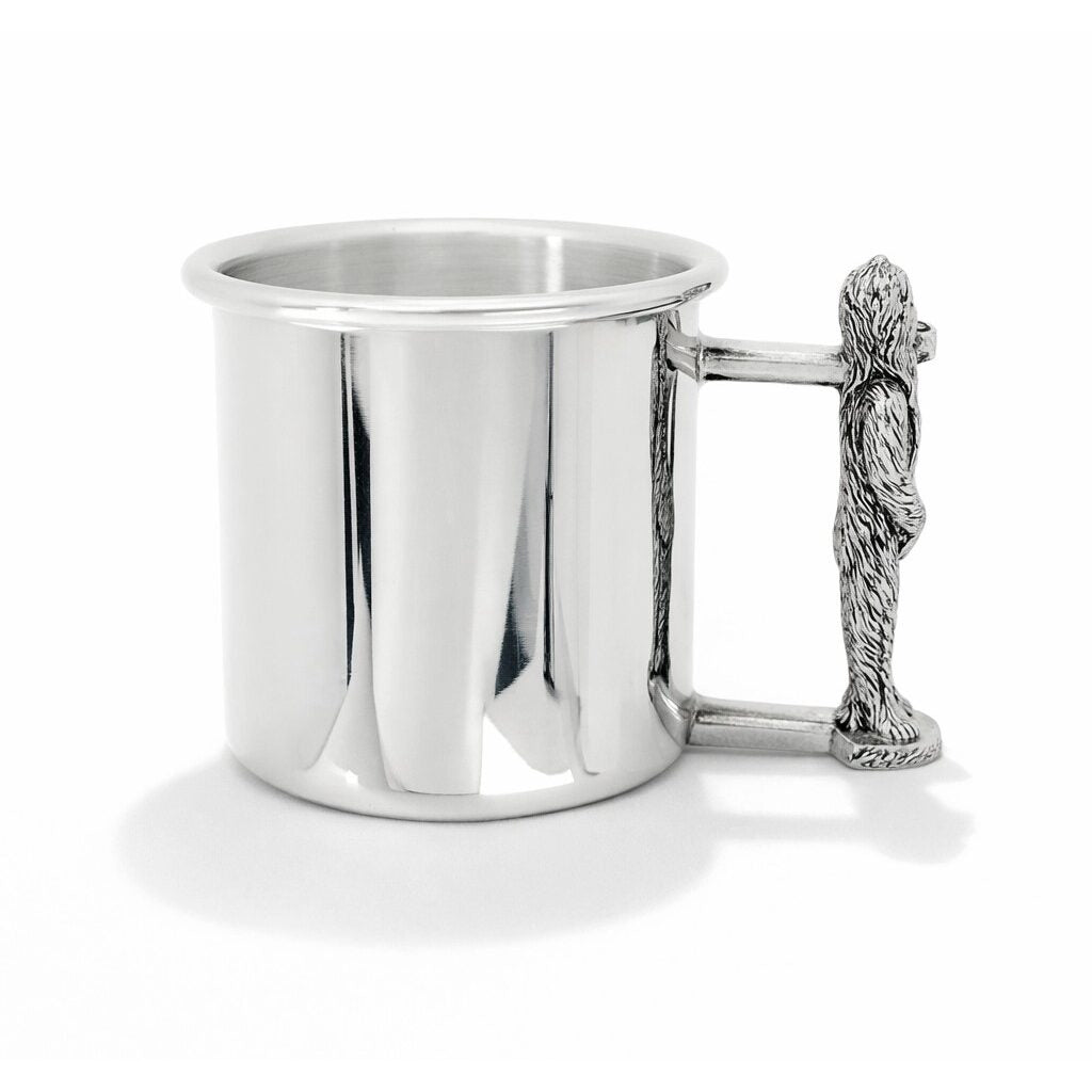 Cunill Teddy Bear Handle Polished Pure Pewter Baby Cup - Handmade in the USA β additional view