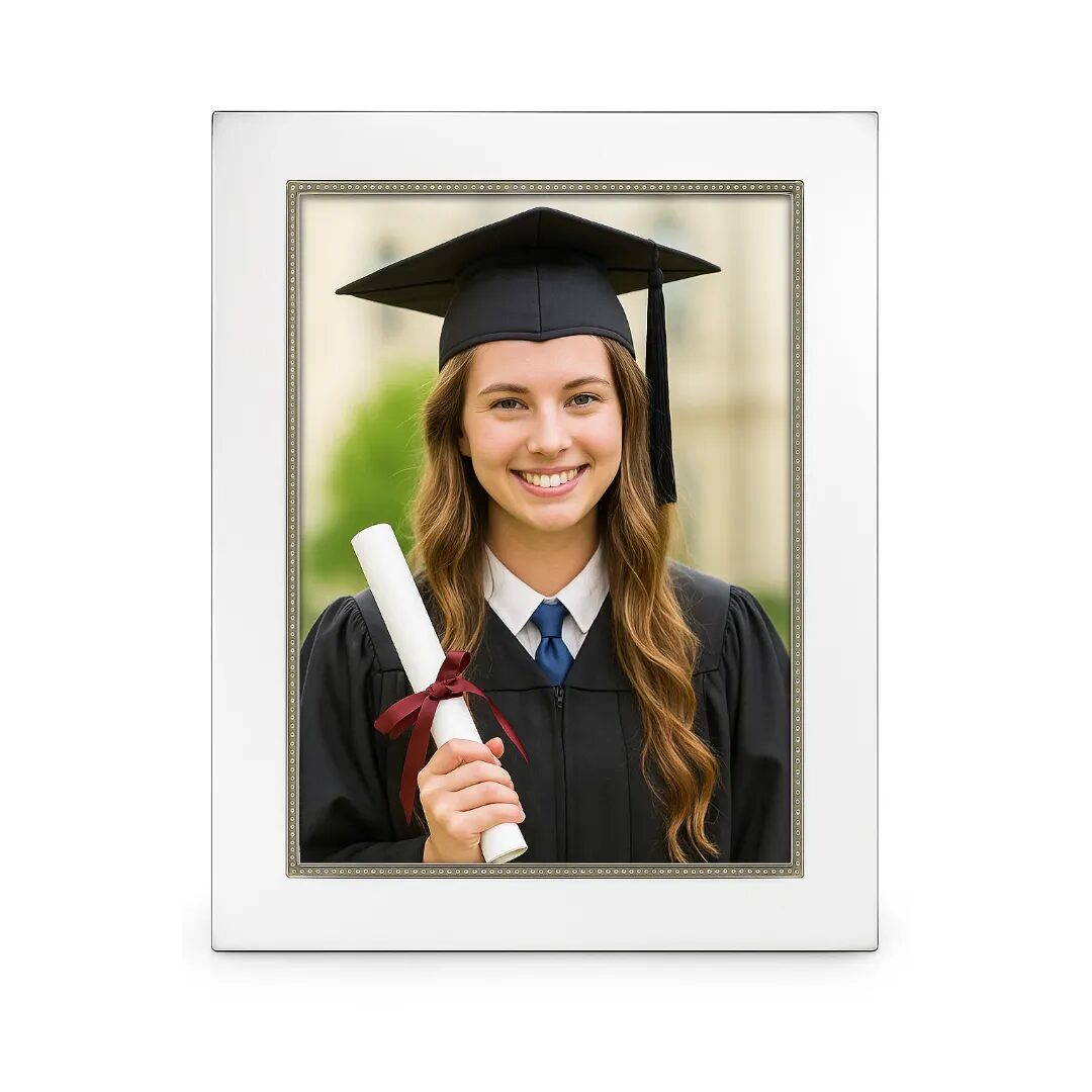 Cunill Tiffany Bead Non-Tarnish Sterling Silver 5x7 Picture Frame — additional view