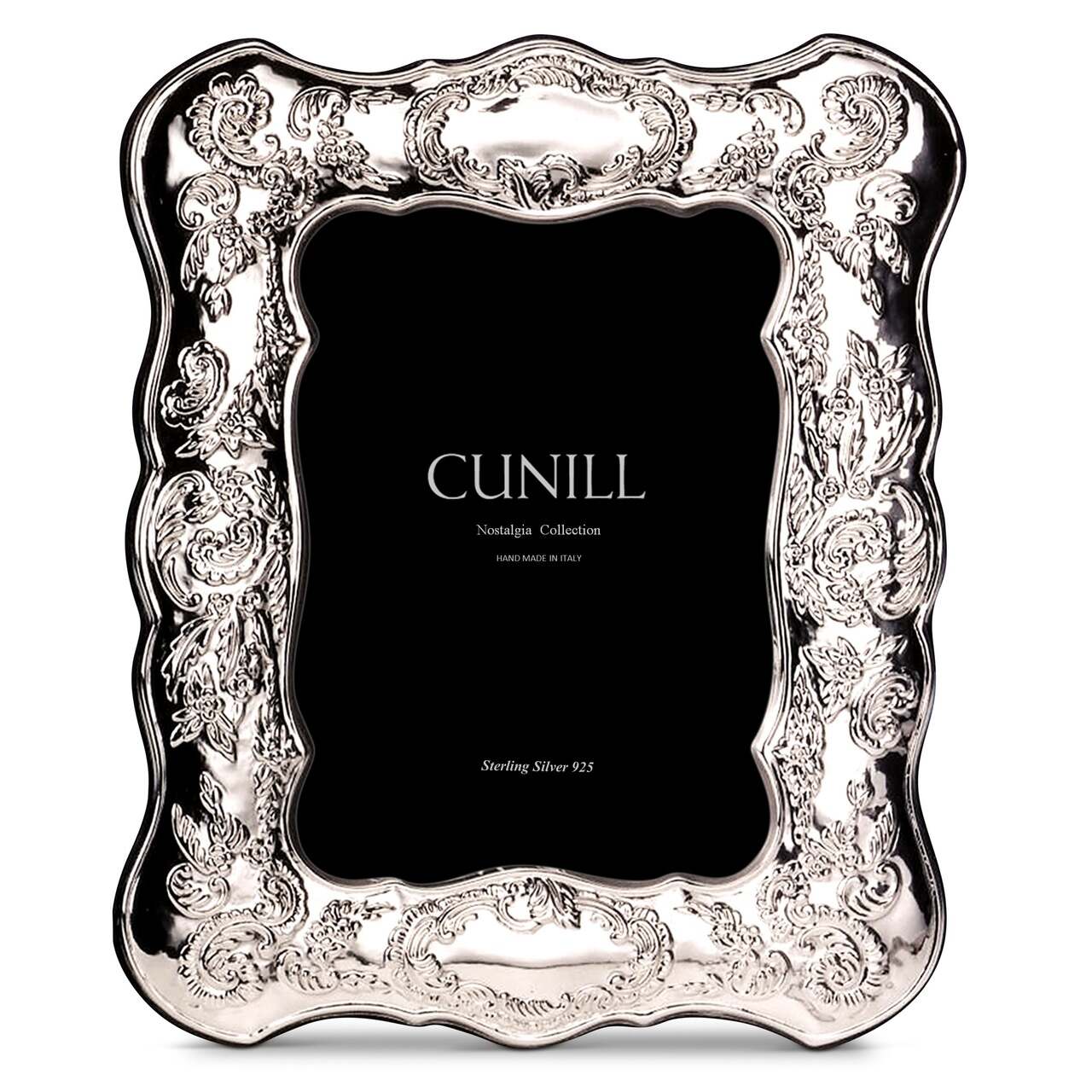 Cunill 'Victoria' 5x7 Non-Tarnish Sterling Silver Picture Frame, sterling silver picture frame, on a white background