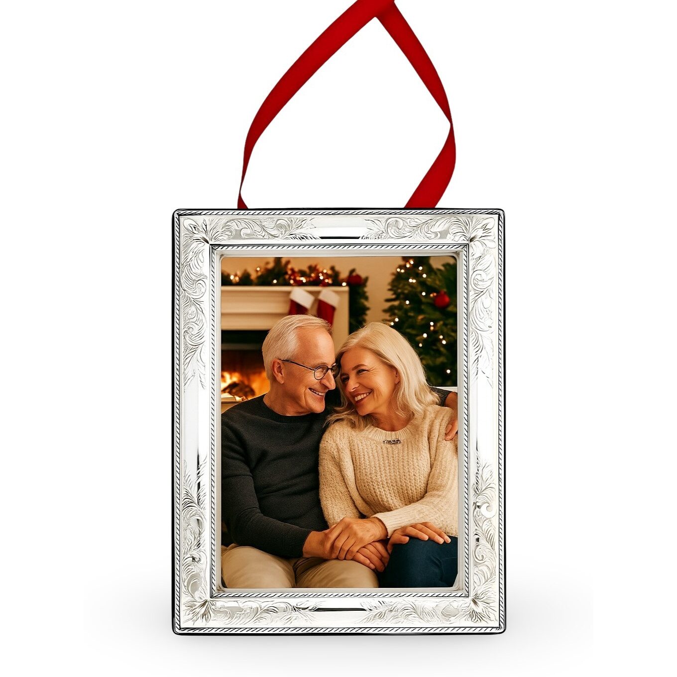 Cunill Vintage 2.25x3.25 Sterling Silver Ornament Frame, sterling silver picture frame, on a white background