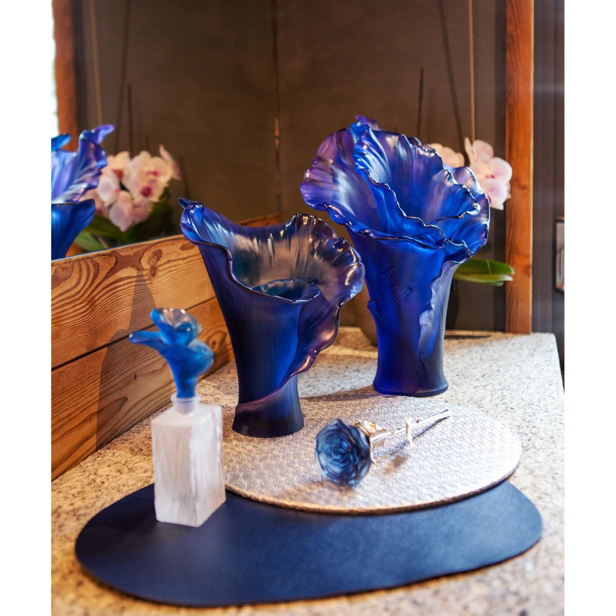 Daum Arum Large Vase – Midnight Blue, alternate view
