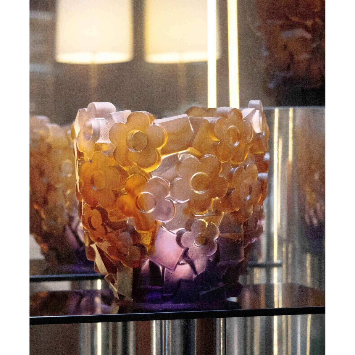 Daum Blooming Rock Medium Vase by Hubert Le Gall 125ex, Daum crystal, view 2