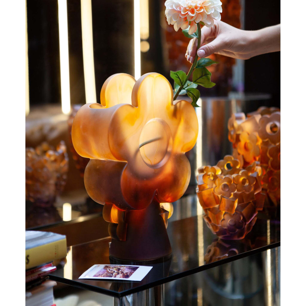 Daum Blooming Rock Signature Vase by Hubert Le Gall 50ex, Daum crystal, view 2