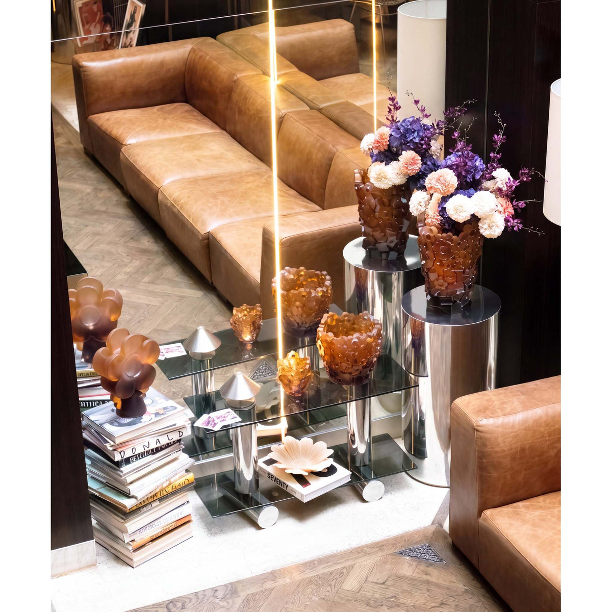 Daum Blooming Rock Signature Vase by Hubert Le Gall 50ex, Daum crystal, view 4