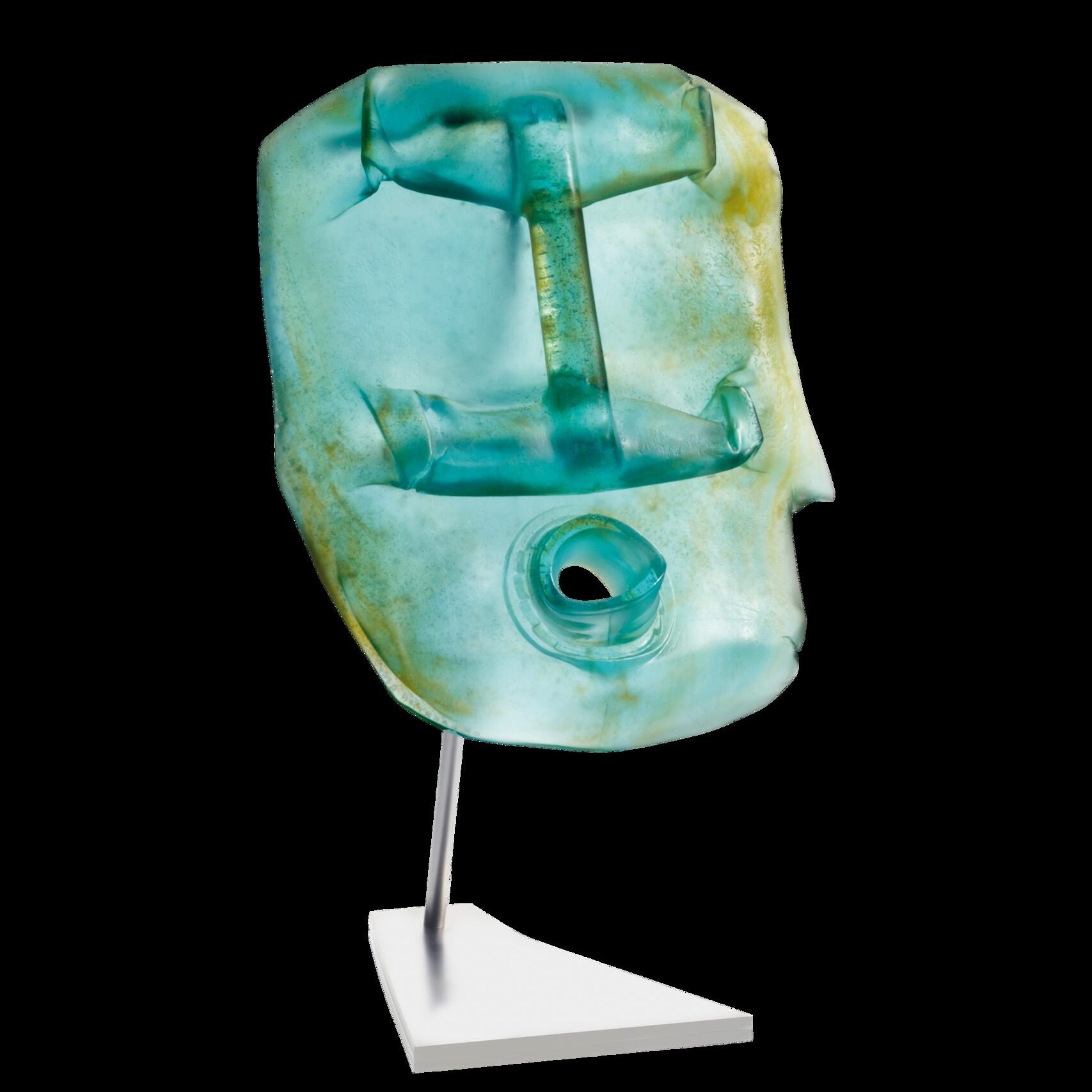 Daum Blue Oil Head By Romuald Hazoumé 175ex Sculpture