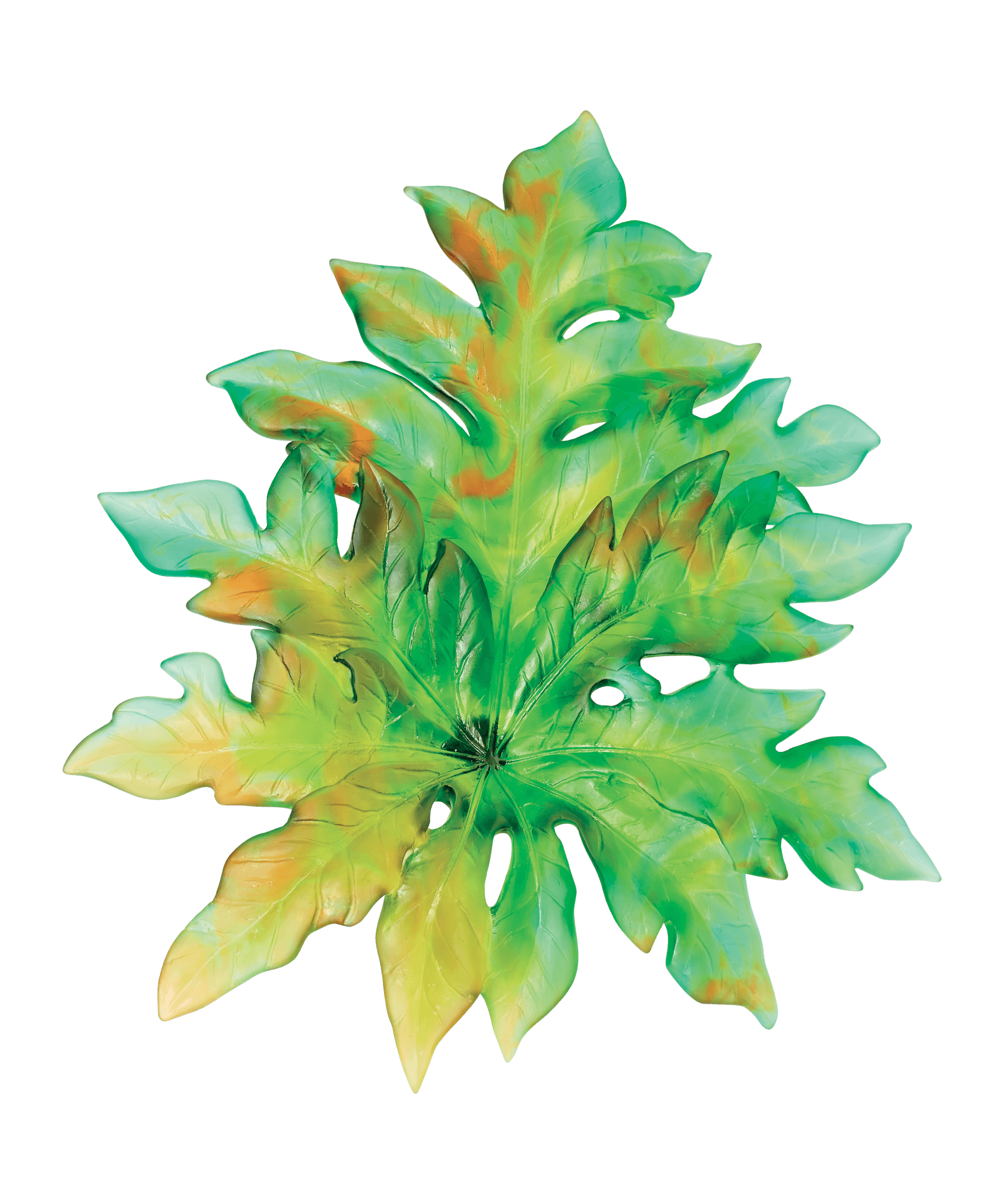 Daum Bornéo Large Wall Leaf By Emilio Robba Wall Sculpture — Green