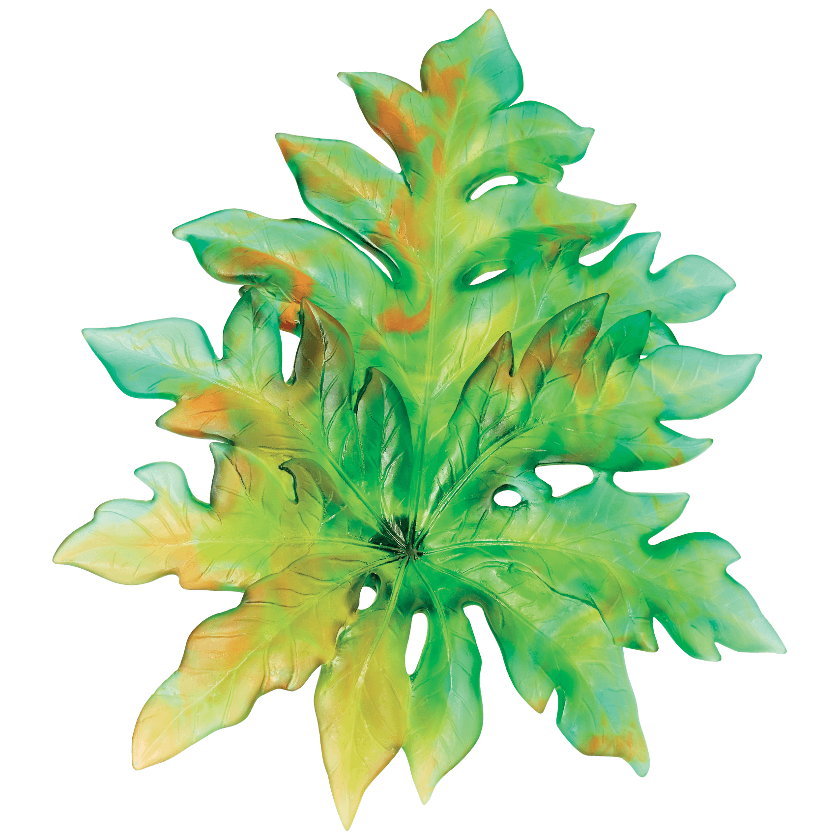 Daum Bornéo Large Wall Leaf By Emilio Robba Wall Sculpture — Green