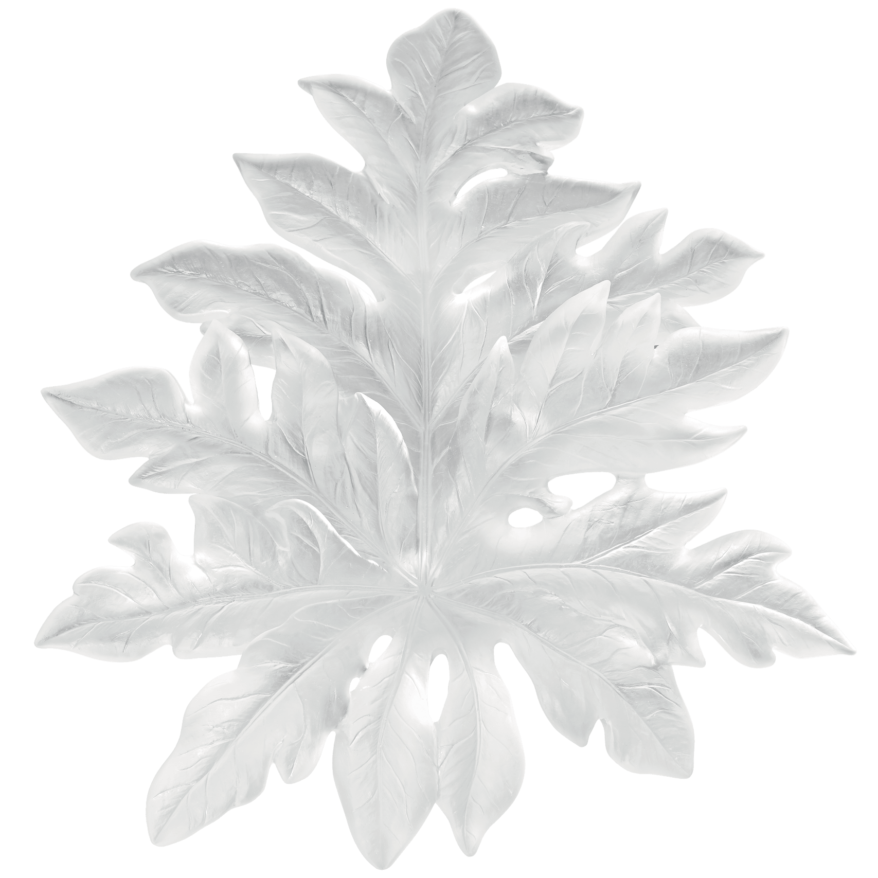 Daum Bornéo Large Wall Leaf By Emilio Robba Wall Sculpture — White