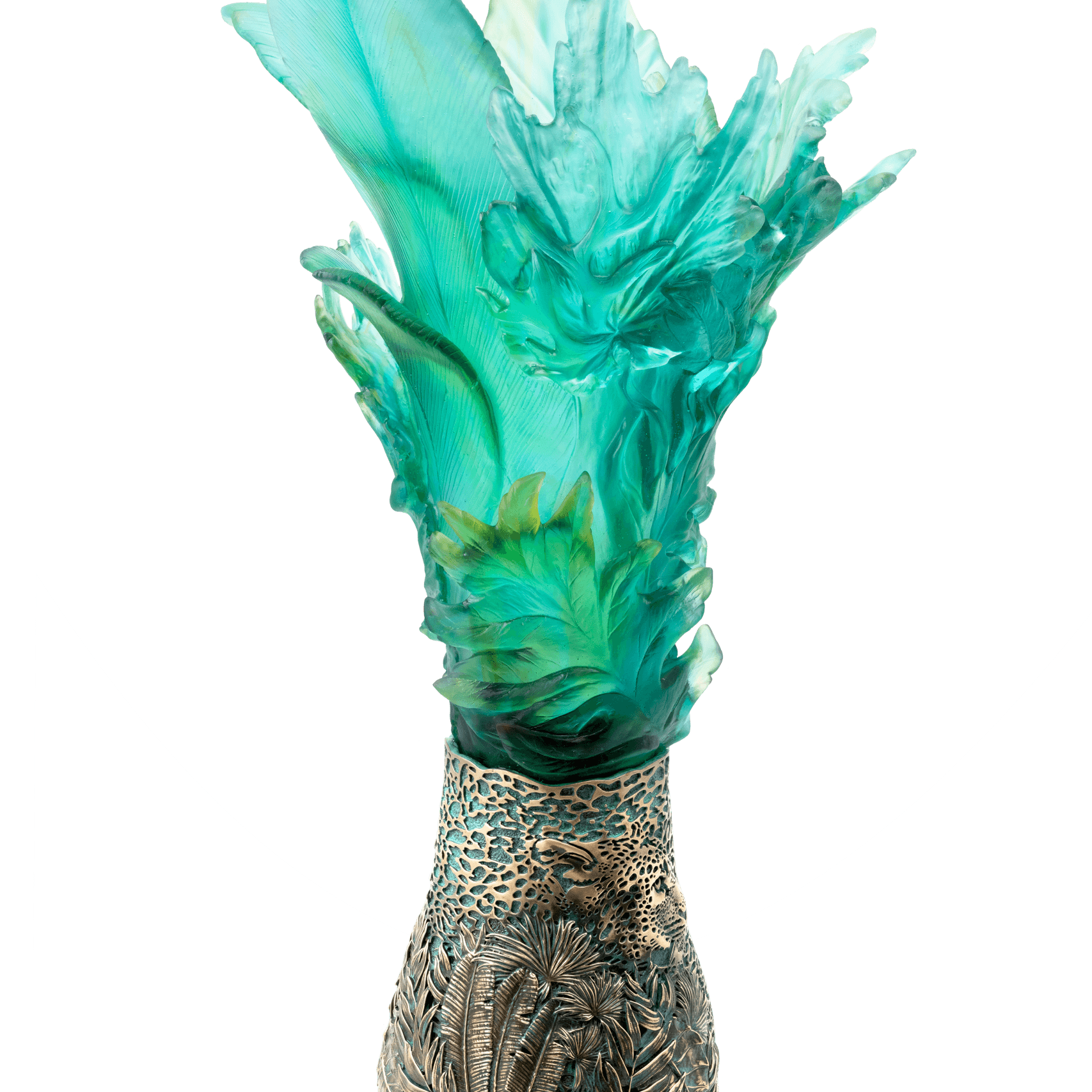 Daum Bornéo Prestige Vase By Emilio Robba 99ex — Tropical