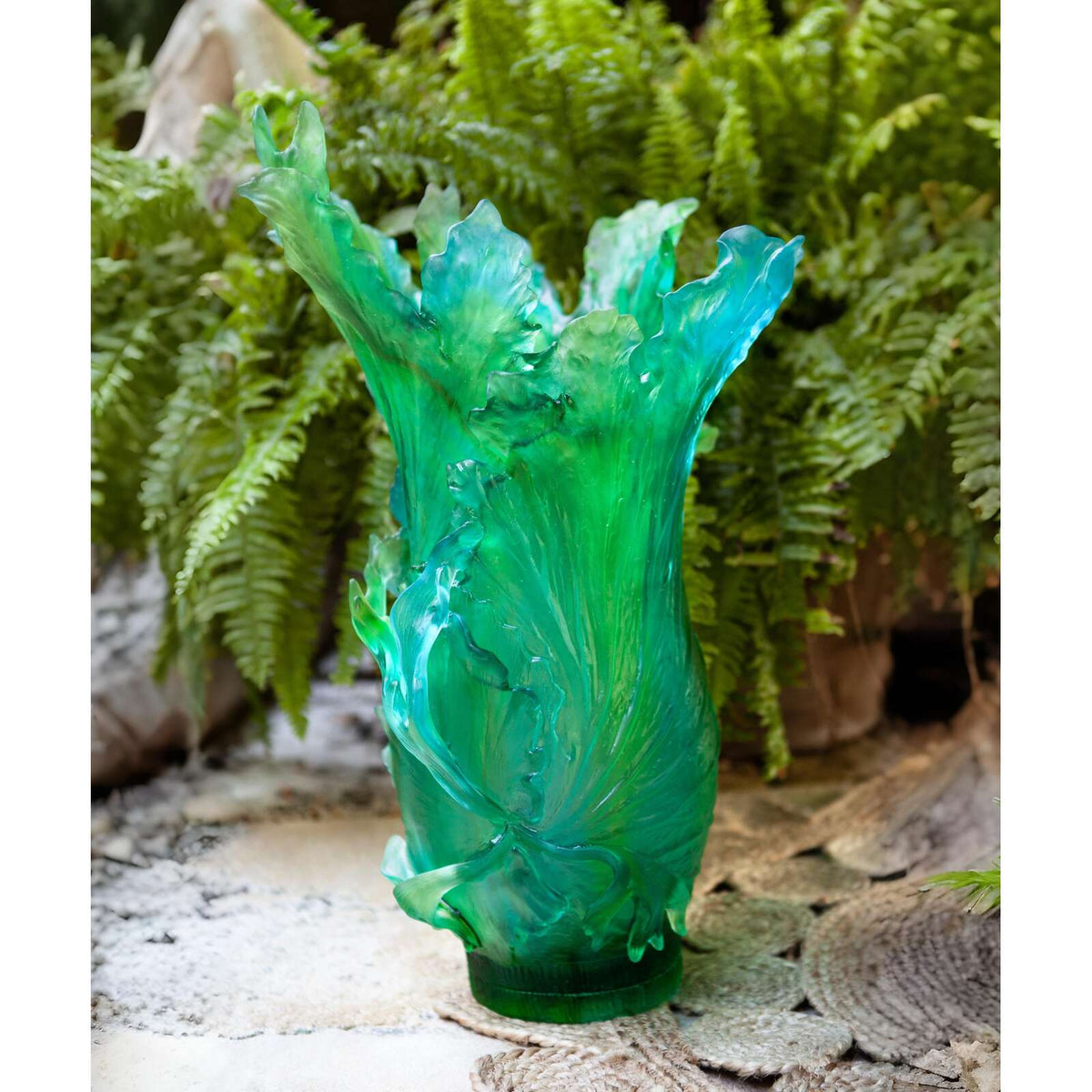 Daum Bornéo Tropical Magnum Vase By Emilio Robba 99ex, alternate view