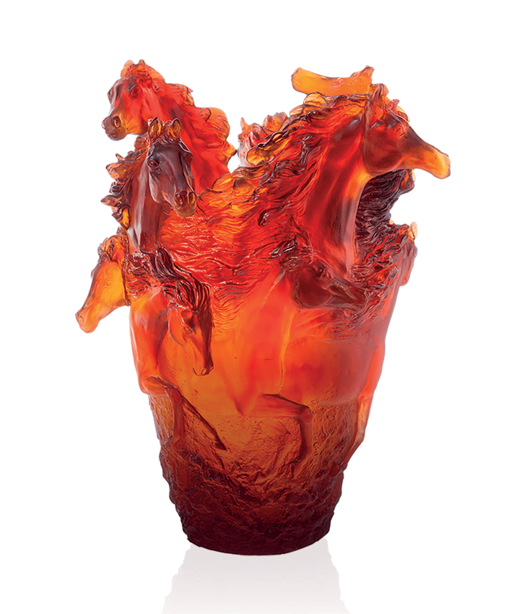 Daum Cavalcade Large Vase β Amber 500ex