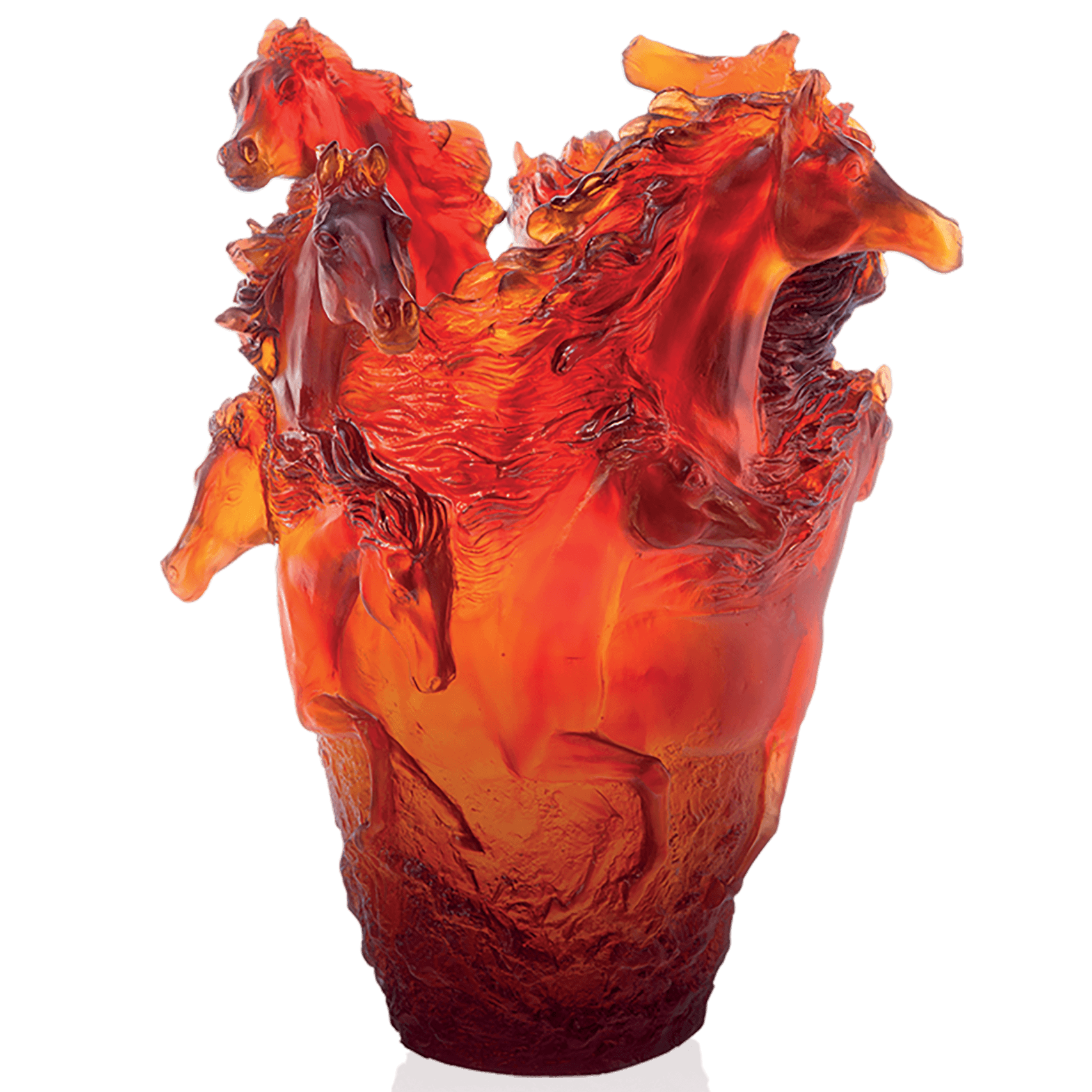Daum Cavalcade Large Vase — Amber 500ex