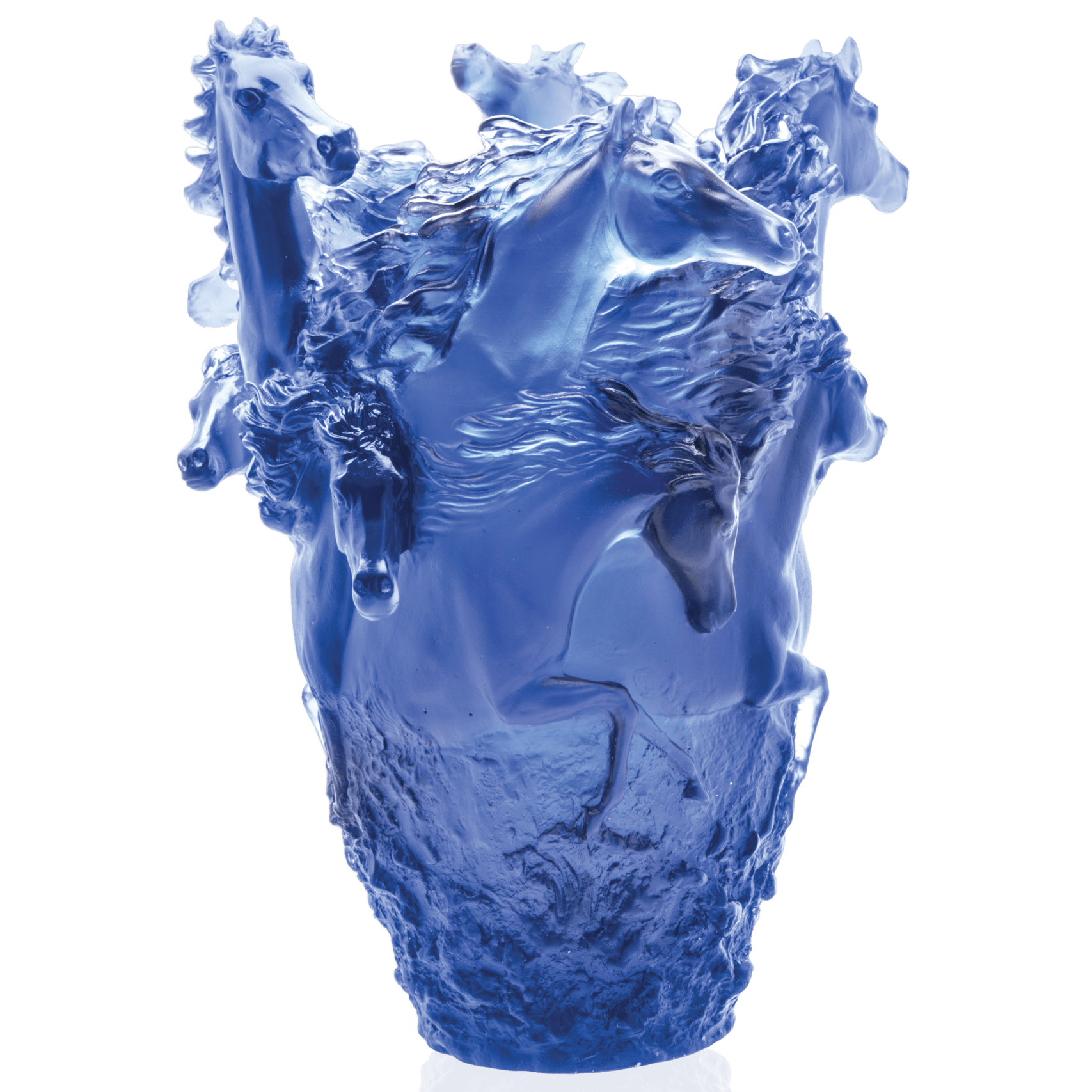 Daum Cavalcade Large Vase — Blue 175ex