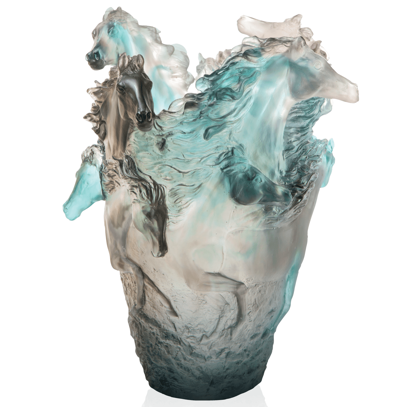 Daum Cavalcade Large Vase — Blue grey 500ex