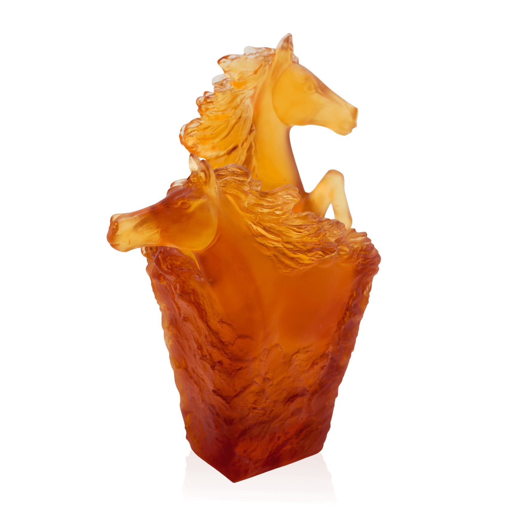 Daum Cavalcade Pencil Holder Decorative Tray — Amber