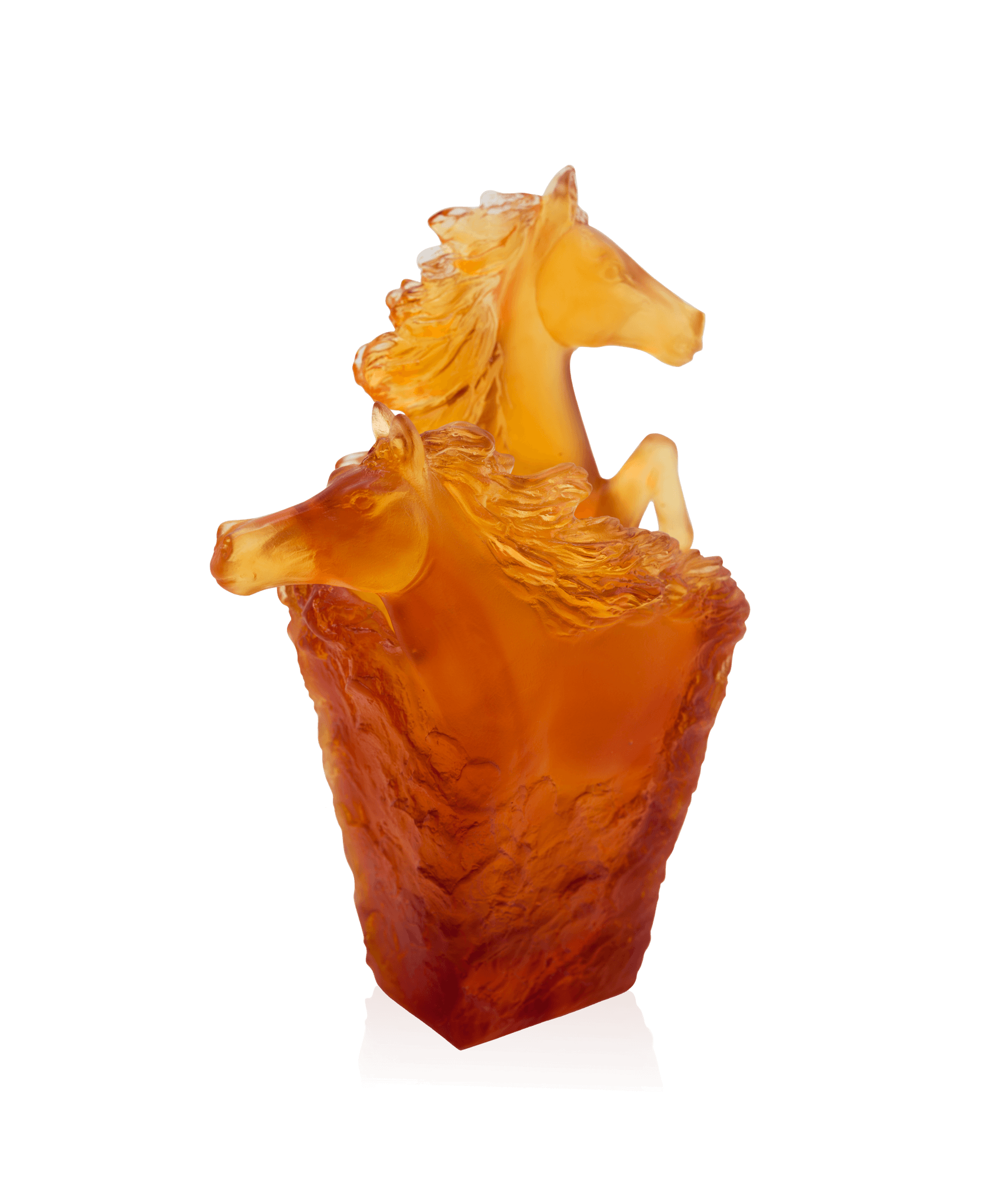 Daum Cavalcade Pencil Holder Decorative Tray — Amber