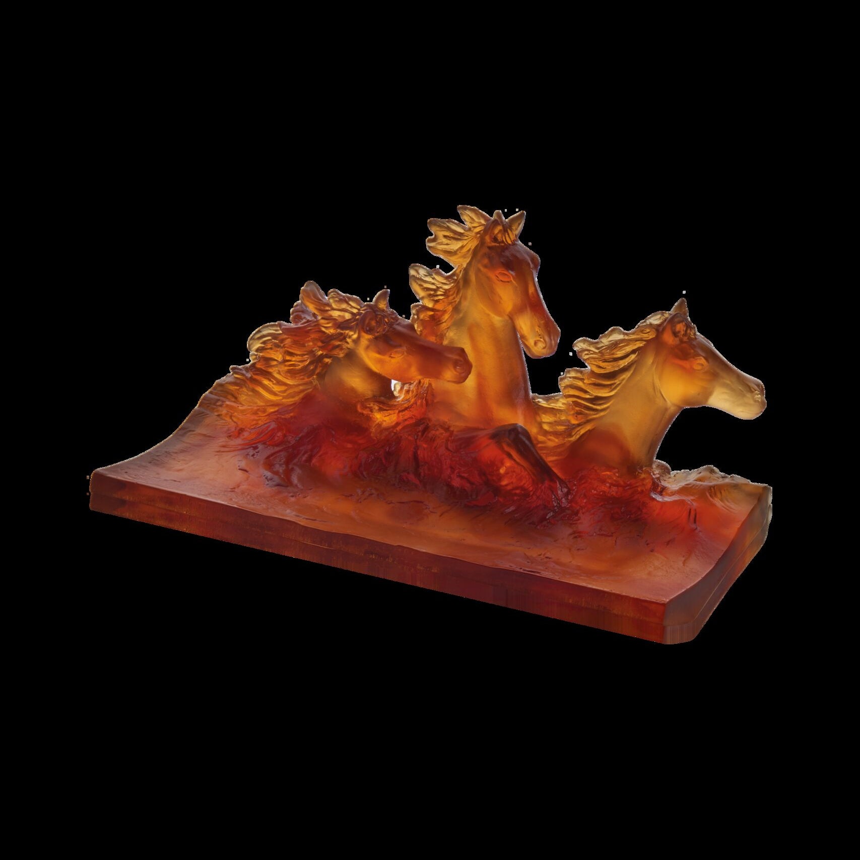 Daum Cavalcade Pencil Tray — Amber