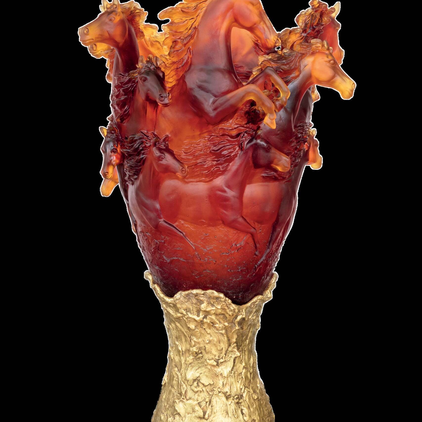 Daum Cavalcade Prestige Vase 50ex — Amber