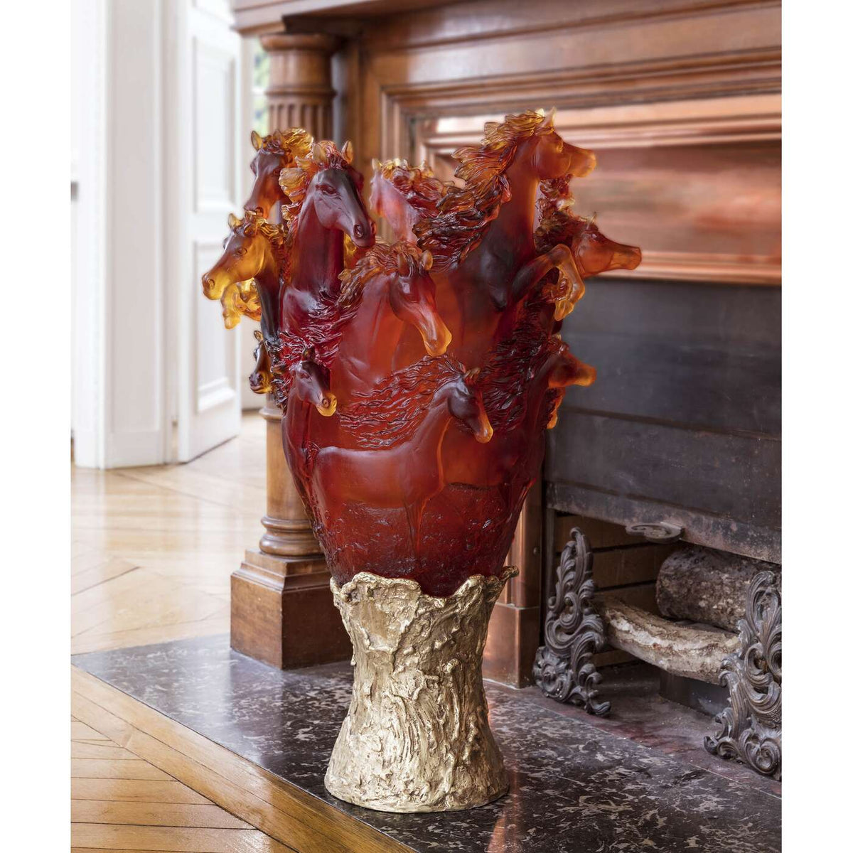 Daum Cavalcade Prestige Vase 50ex – Amber, alternate view